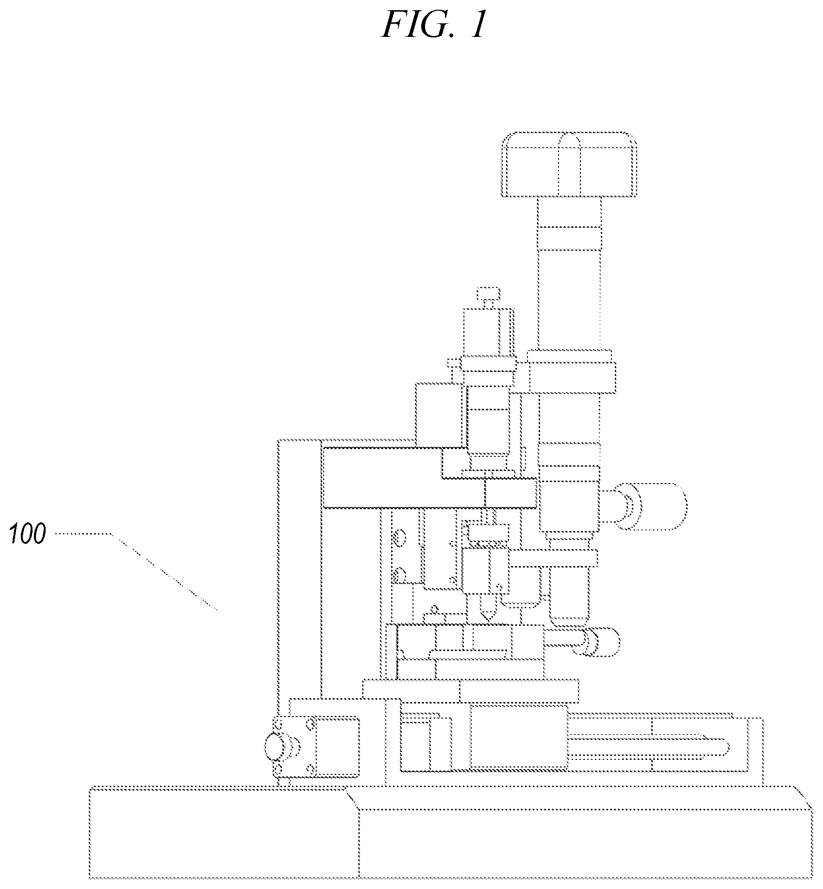 Patent US11781956 Figure 1 – Observable micro-nano mechanical testing apparatus and method