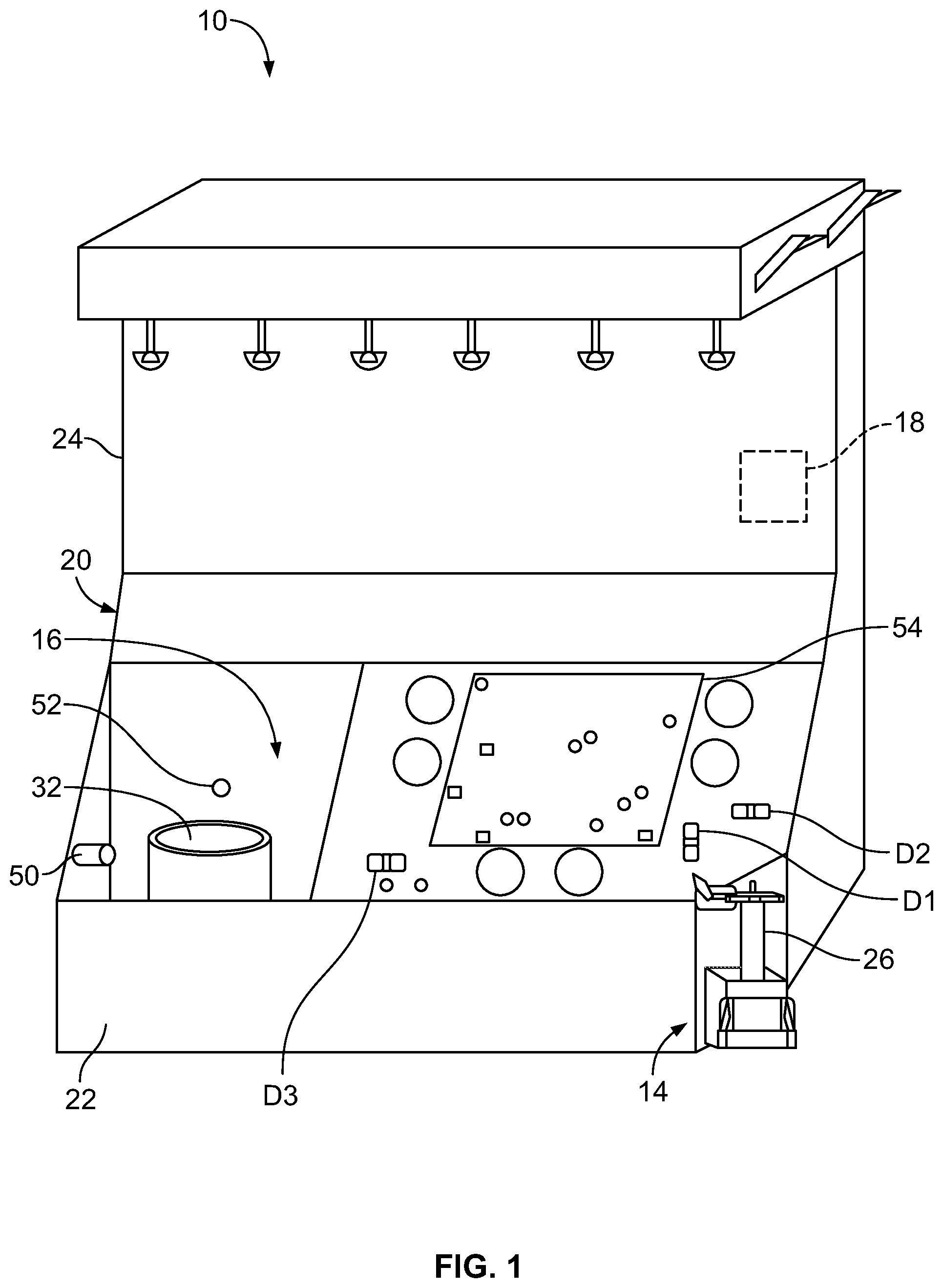 Patent US11781970 Figure 1 – Dynamic adjustment of components of a detection assembly