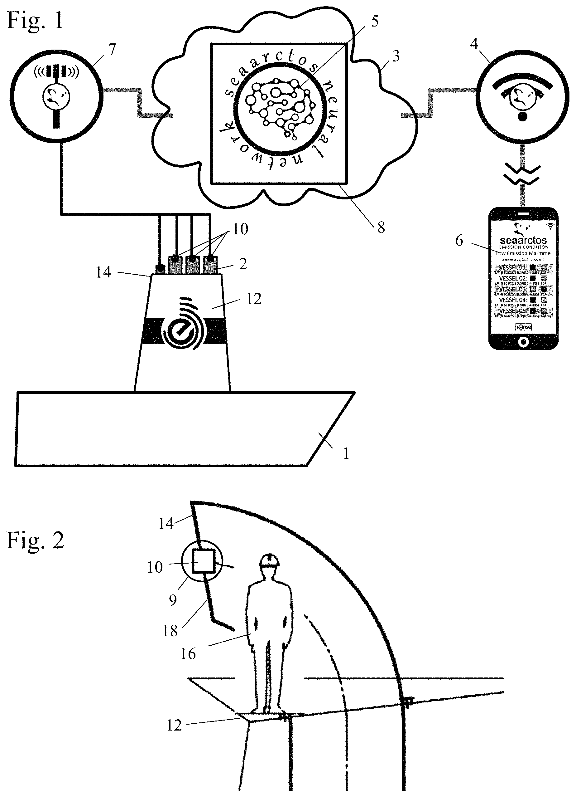 Patent US11782038 Figure 1 – Maritime sulfur dioxide emissions control area fuel switch detection system