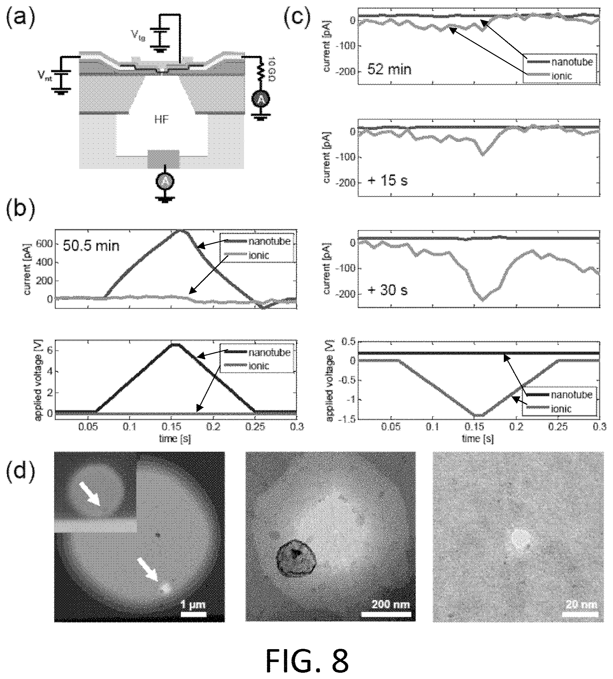 Patent US11782047 Figure 14 – Nanopore-containing substrates with aligned nanoscale electronic elements and methods of making and using same