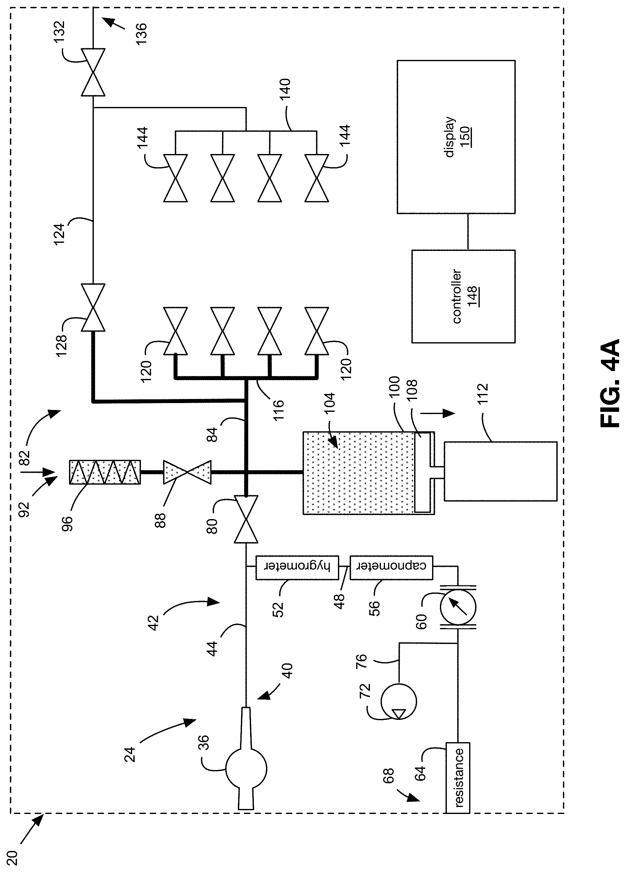 Patent US11782049 Figure 4 – Apparatus and method for collecting a breath sample using a container with controllable volume