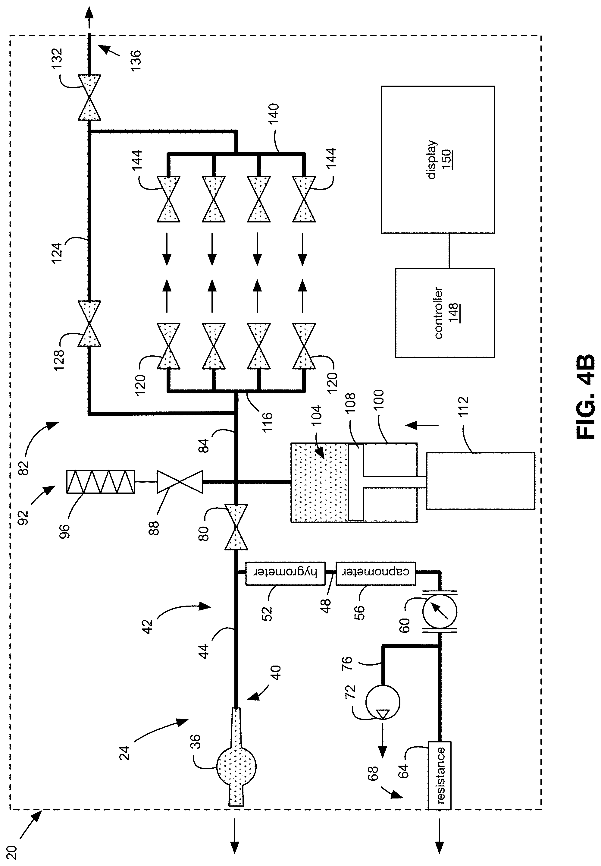 Patent US11782049 Figure 5 – Apparatus and method for collecting a breath sample using a container with controllable volume