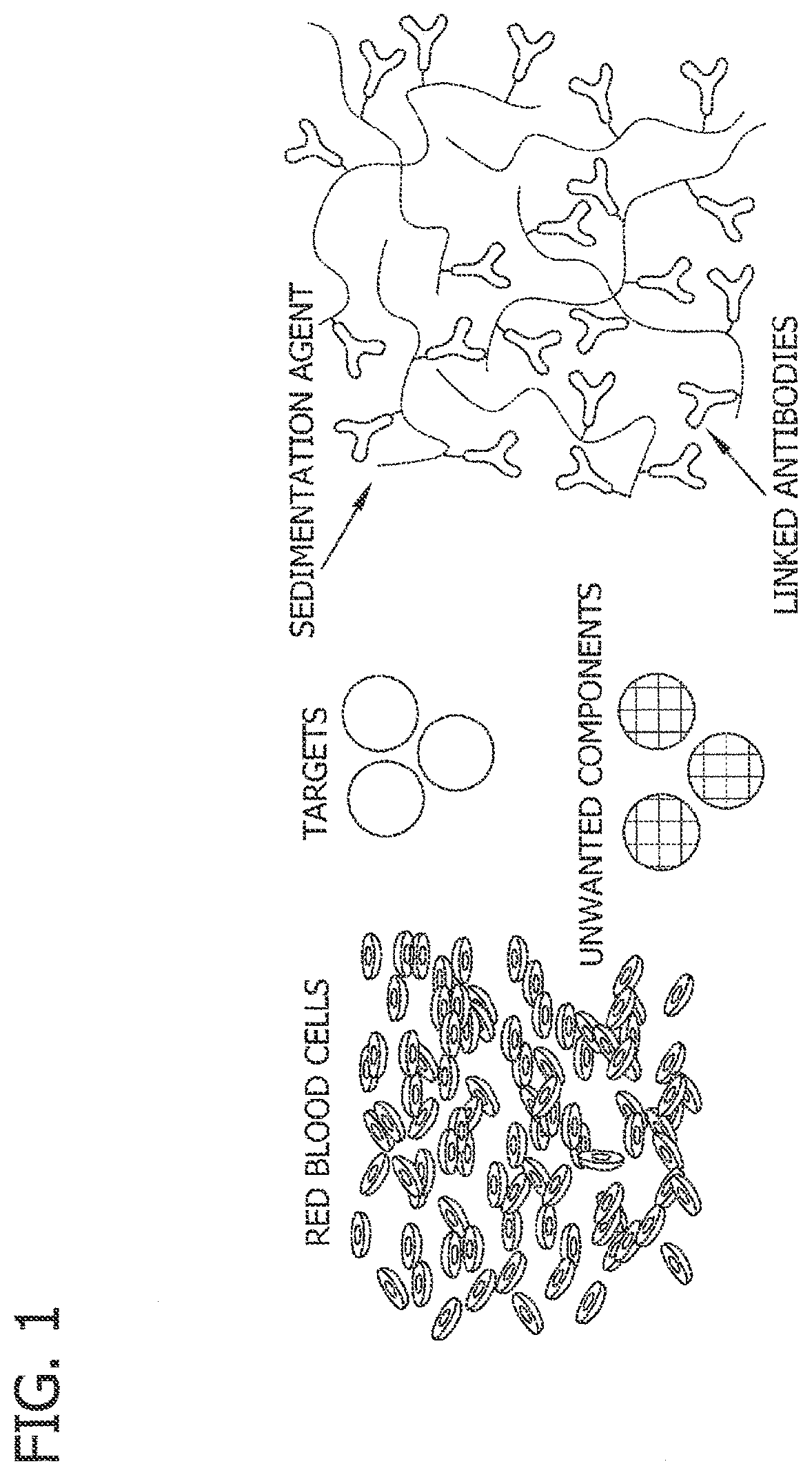Patent US11782054 Figure 1 – Antibody-linked immuno-sedimentation agent and method of isolating a target form a sample using same