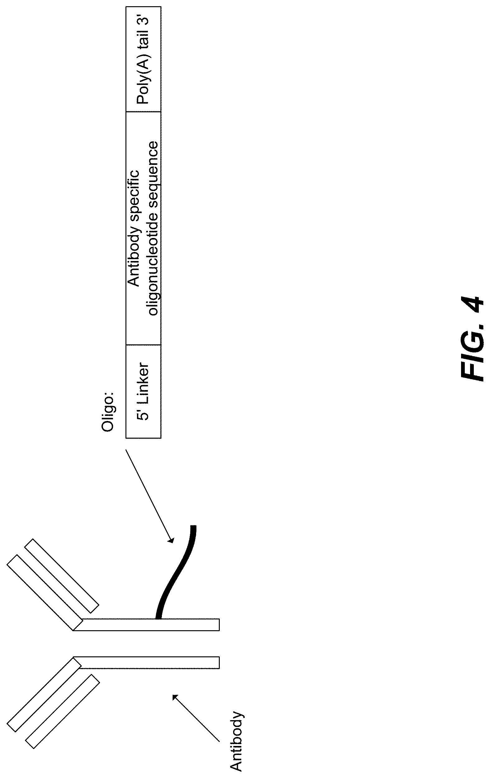 Patent US11782059 Figure 4 – Measurement of protein expression using reagents with barcoded oligonucleotide sequences