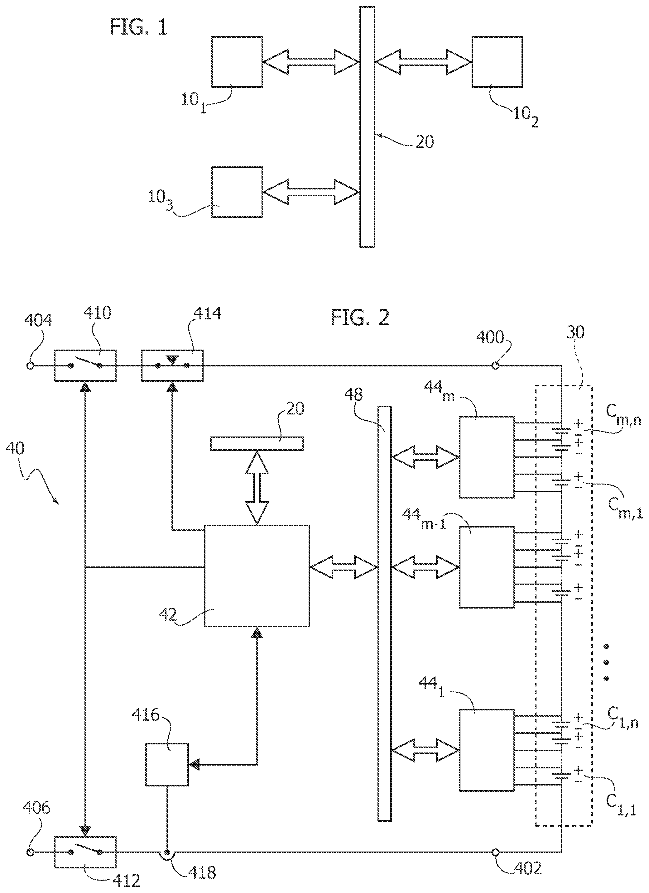 Patent US11782095 — Processing system for monitoring the cell voltages of a rechargeable battery, related battery monitoring system and electric vehicle — Figure 1