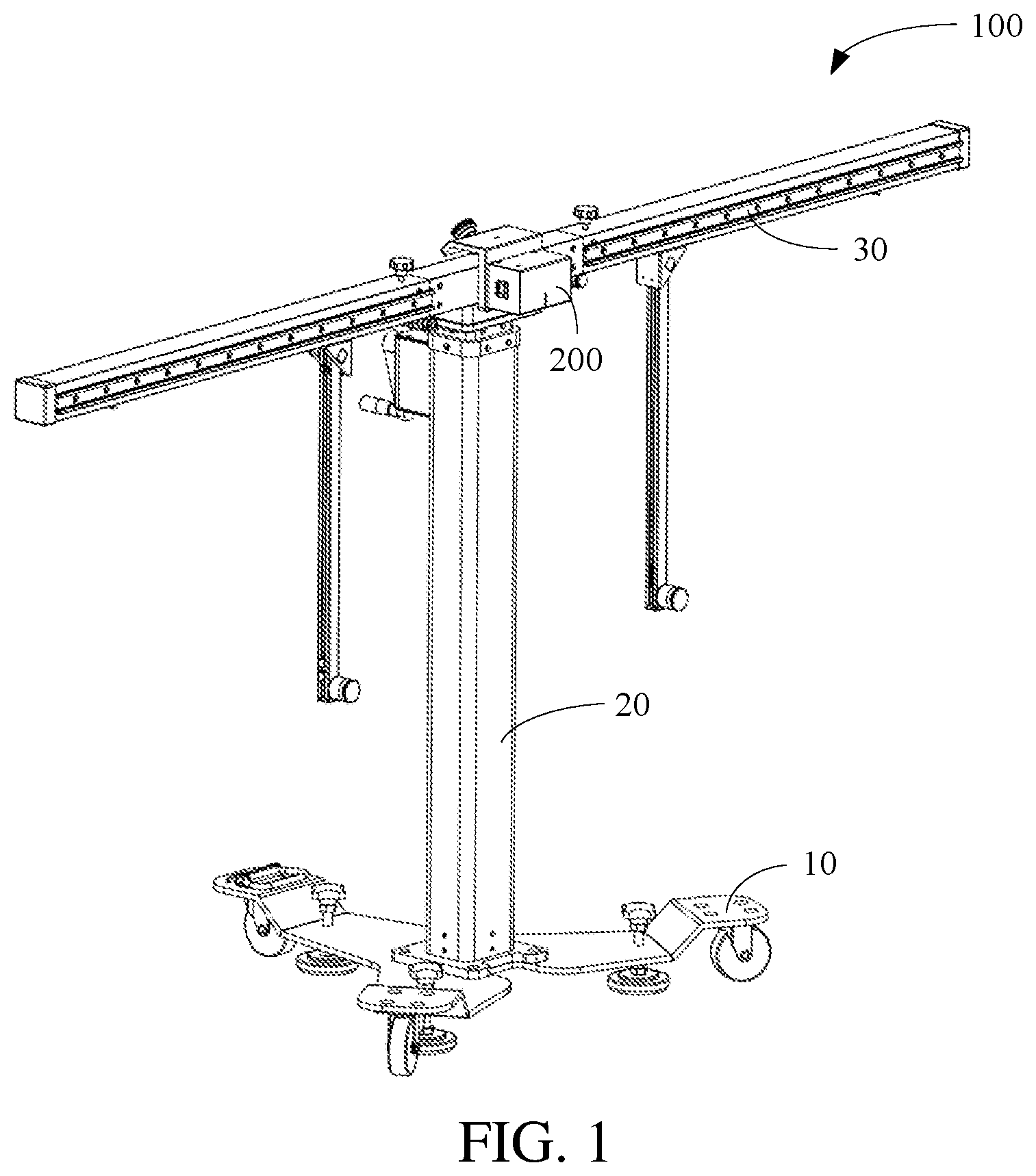 Patent US11782125 Figure 1 – Calibration system and calibration bracket thereof