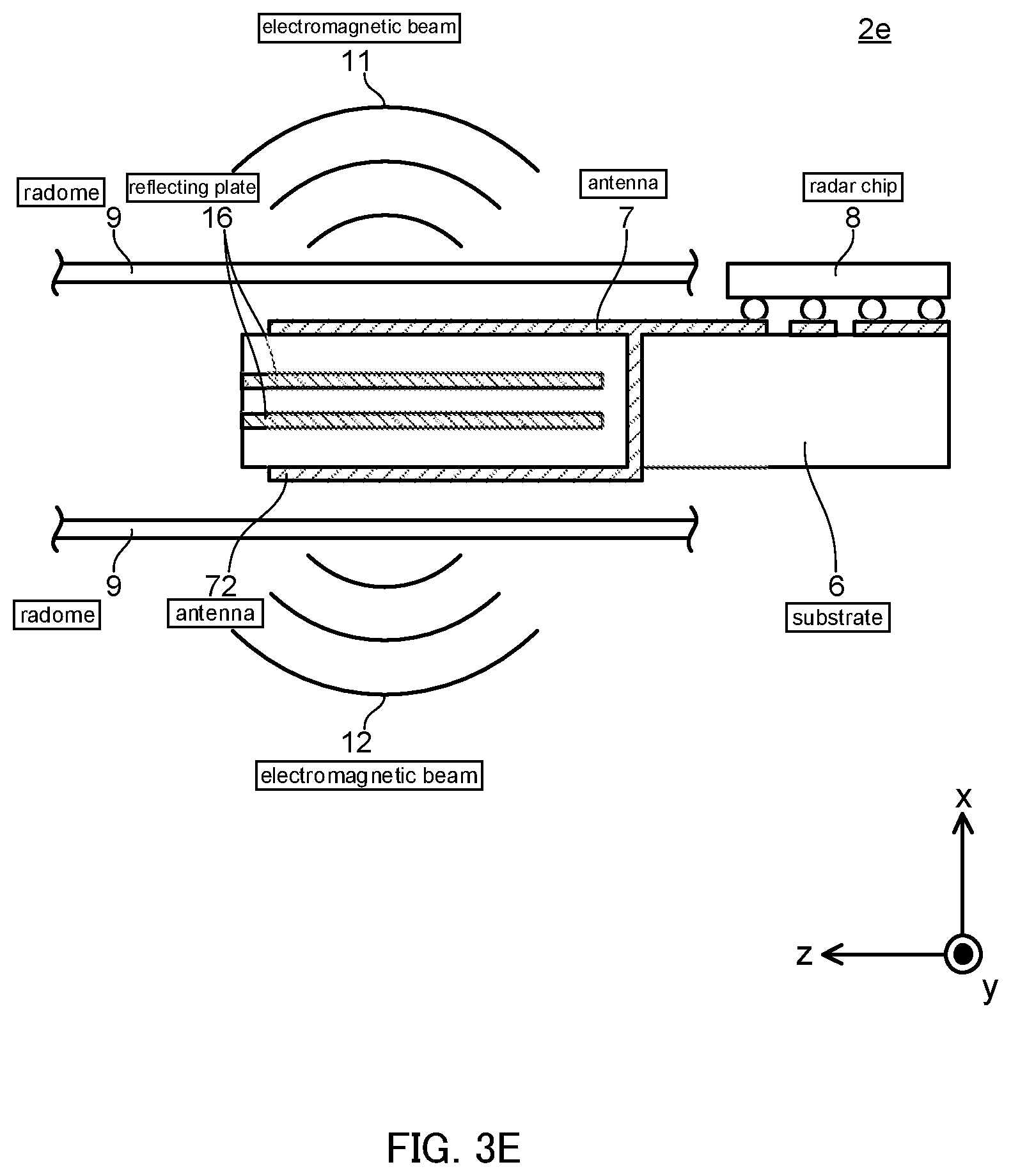 Patent US11782147 Figure 8 – Radar apparatus and vehicle
