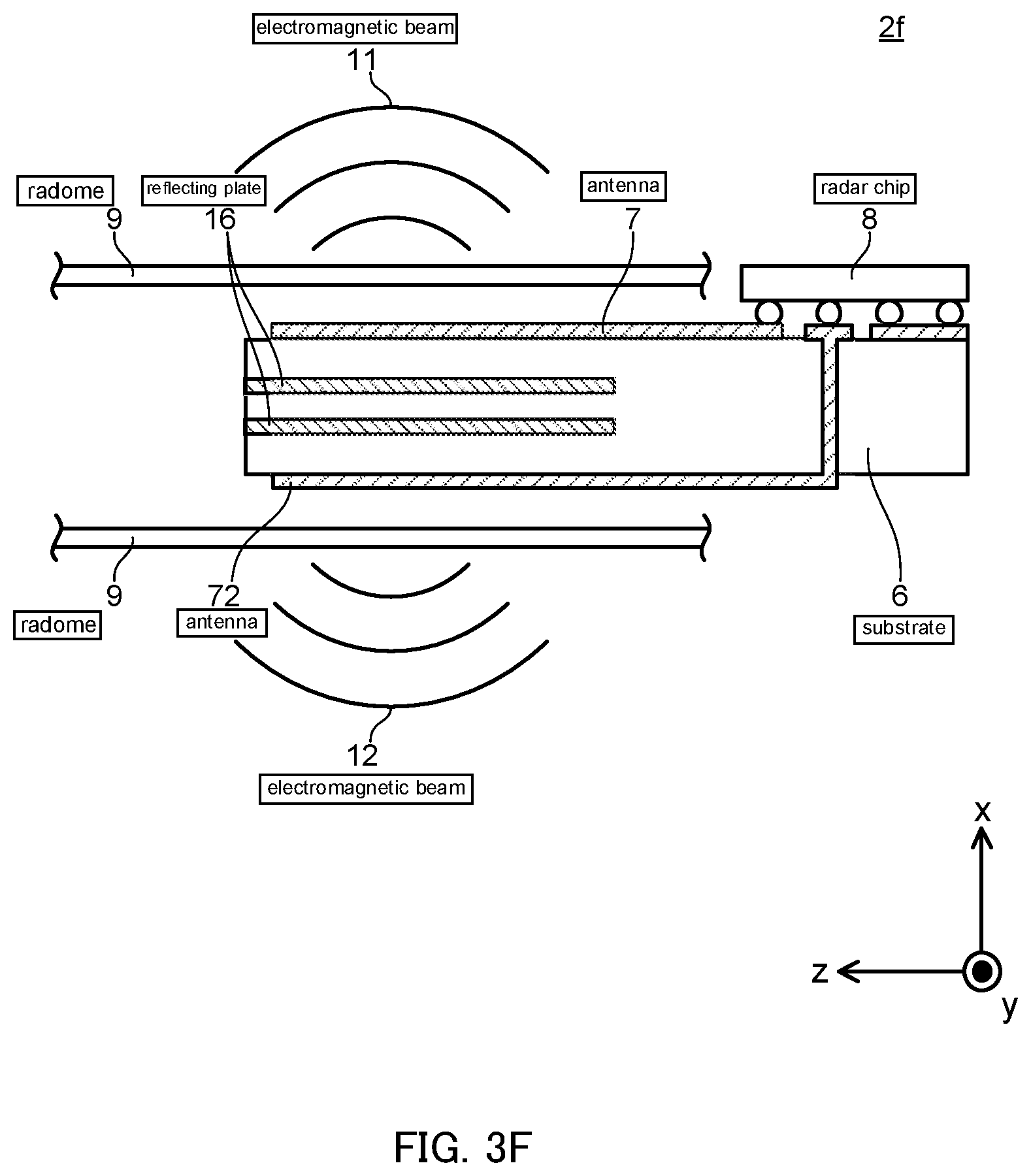 Patent US11782147 Figure 9 – Radar apparatus and vehicle