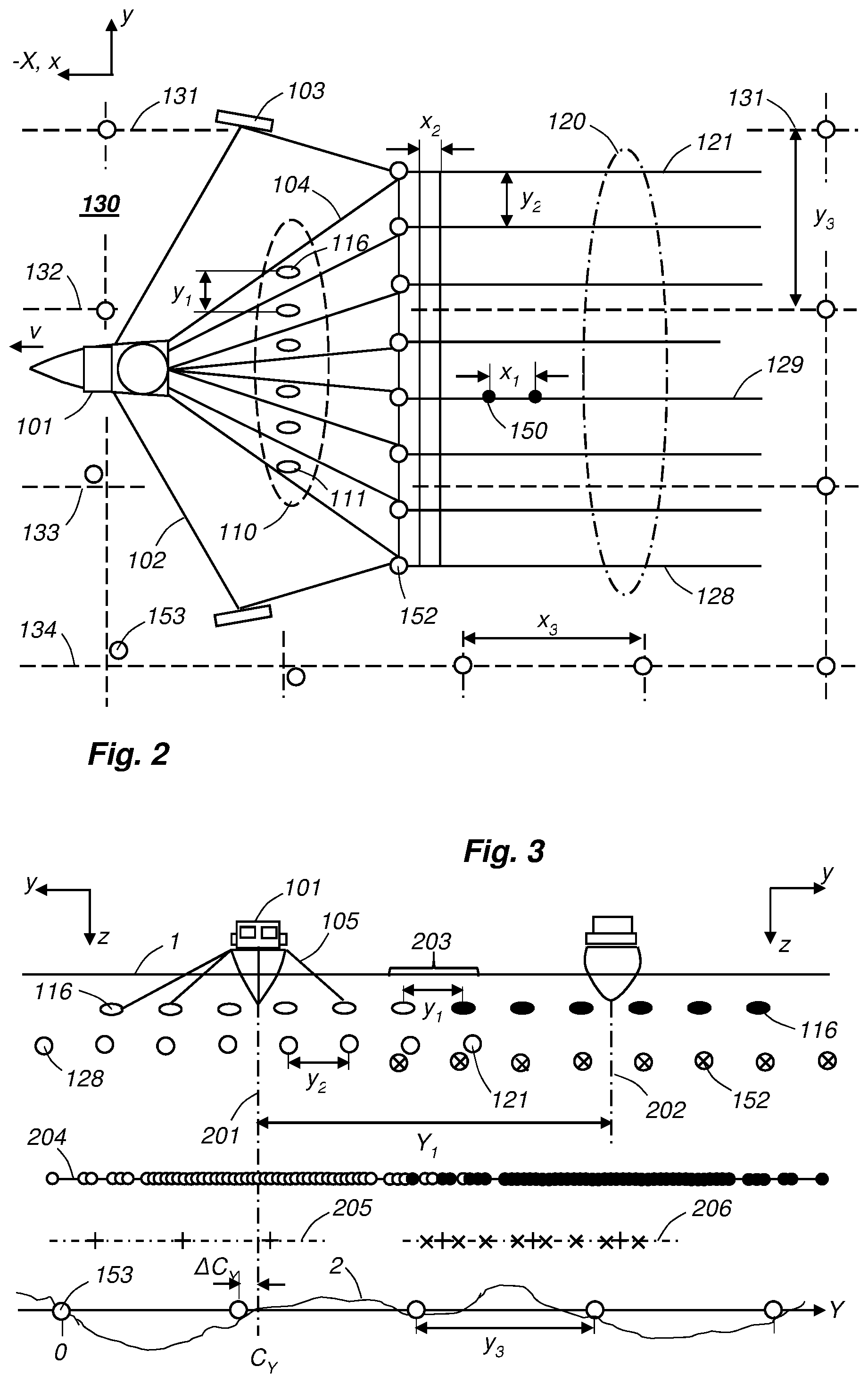 Patent US11782178 Figure 2 – Hybrid seismic acquisition with wide-towed