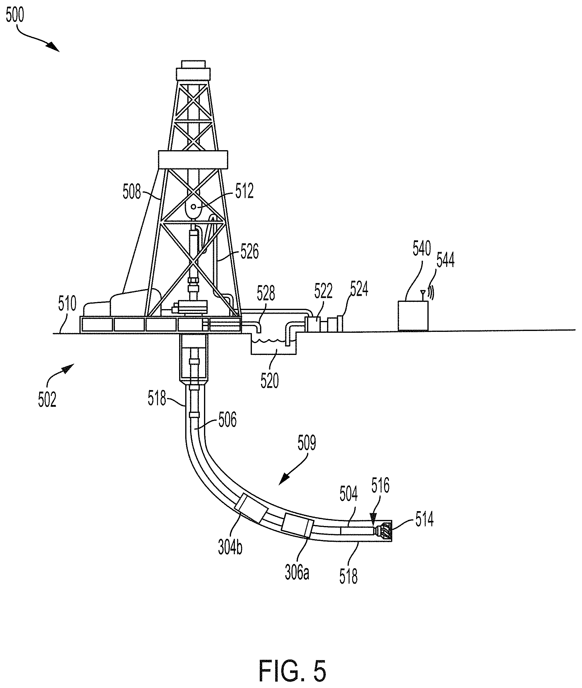 Patent US11782180 Figure 5 – Mixed air-hang response for correcting a formation signal of a mixed set measuring device