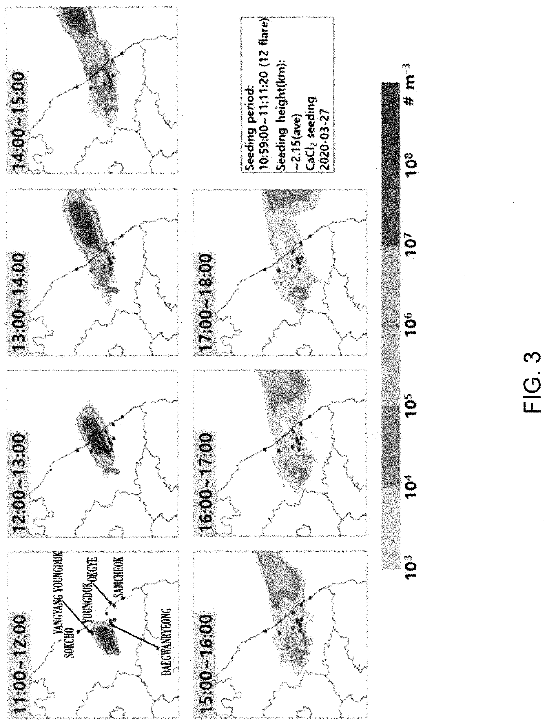 Patent US11782187 Figure 3 – Calculation method of total artificial precipitation in seeding area compared to non-seeding area