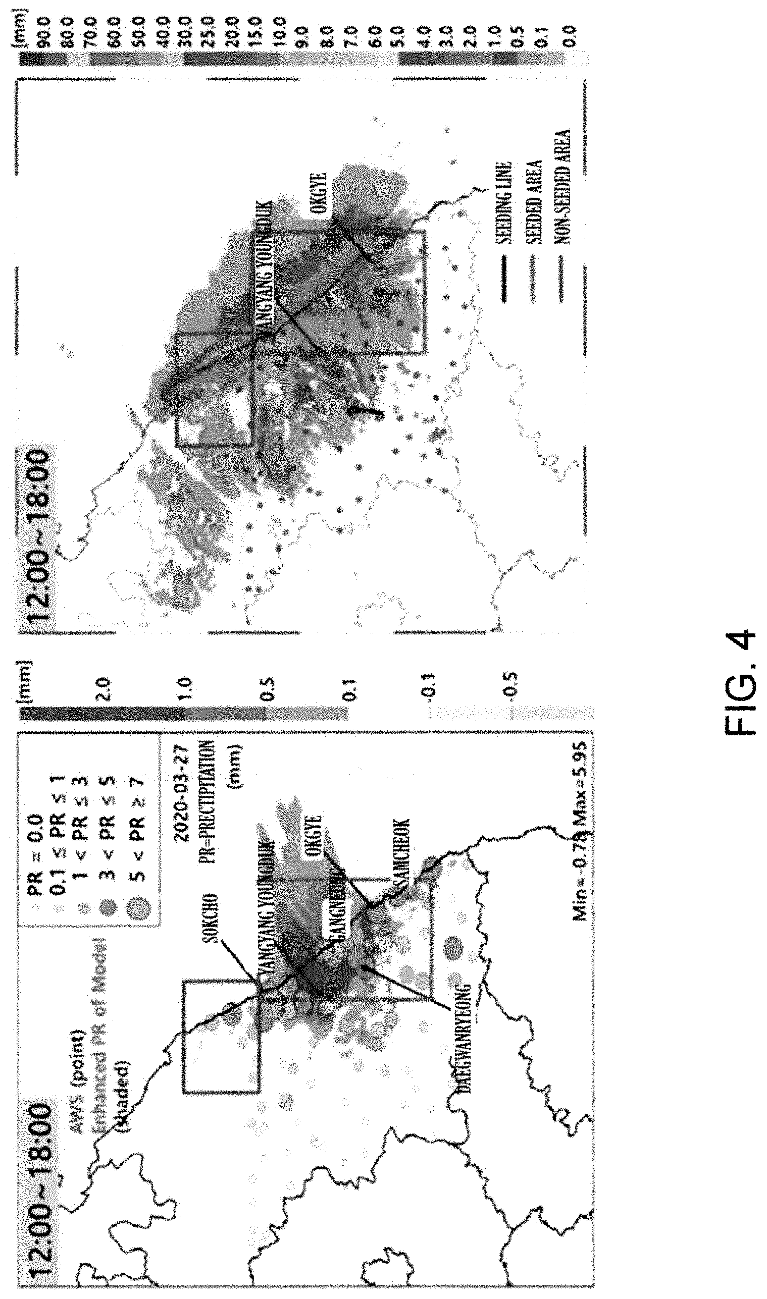 Patent US11782187 Figure 4 – Calculation method of total artificial precipitation in seeding area compared to non-seeding area