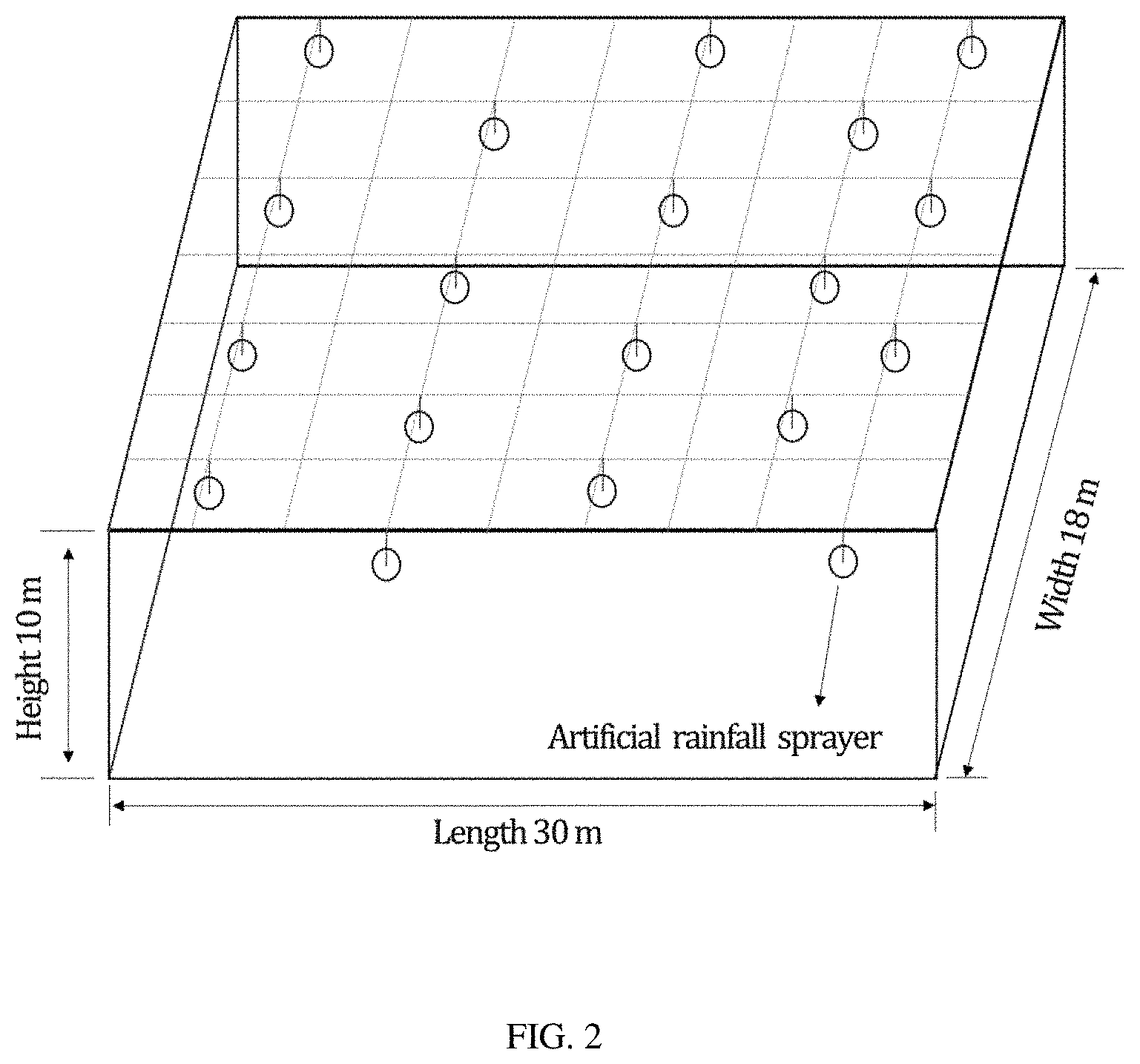 Patent US11782188 Figure 2 – Microwave rain attenuation law based artificial rainfall experimental method with adjustable link length