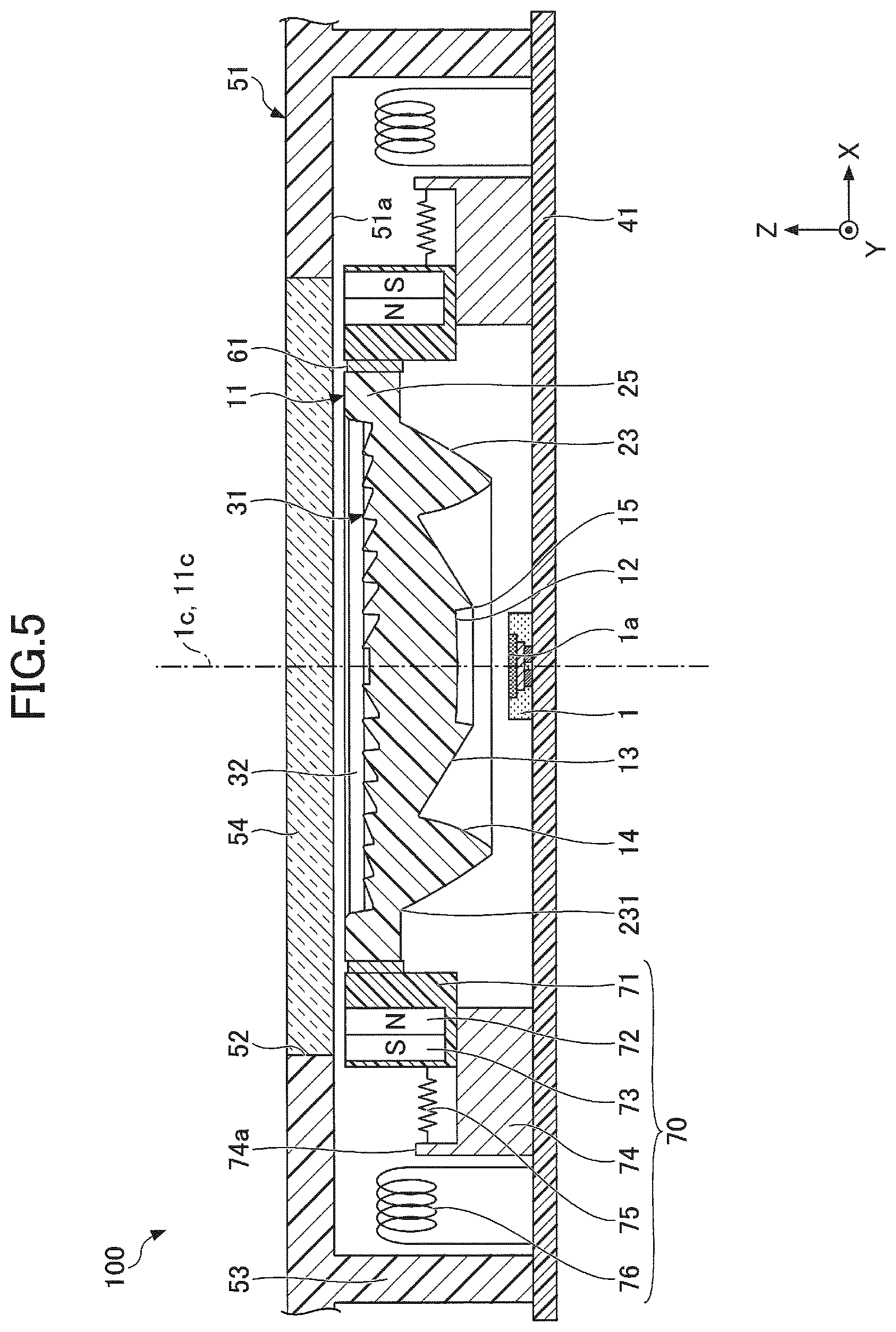 Patent US11782205 Figure 5 – Light-emitting device including movement mechanism
