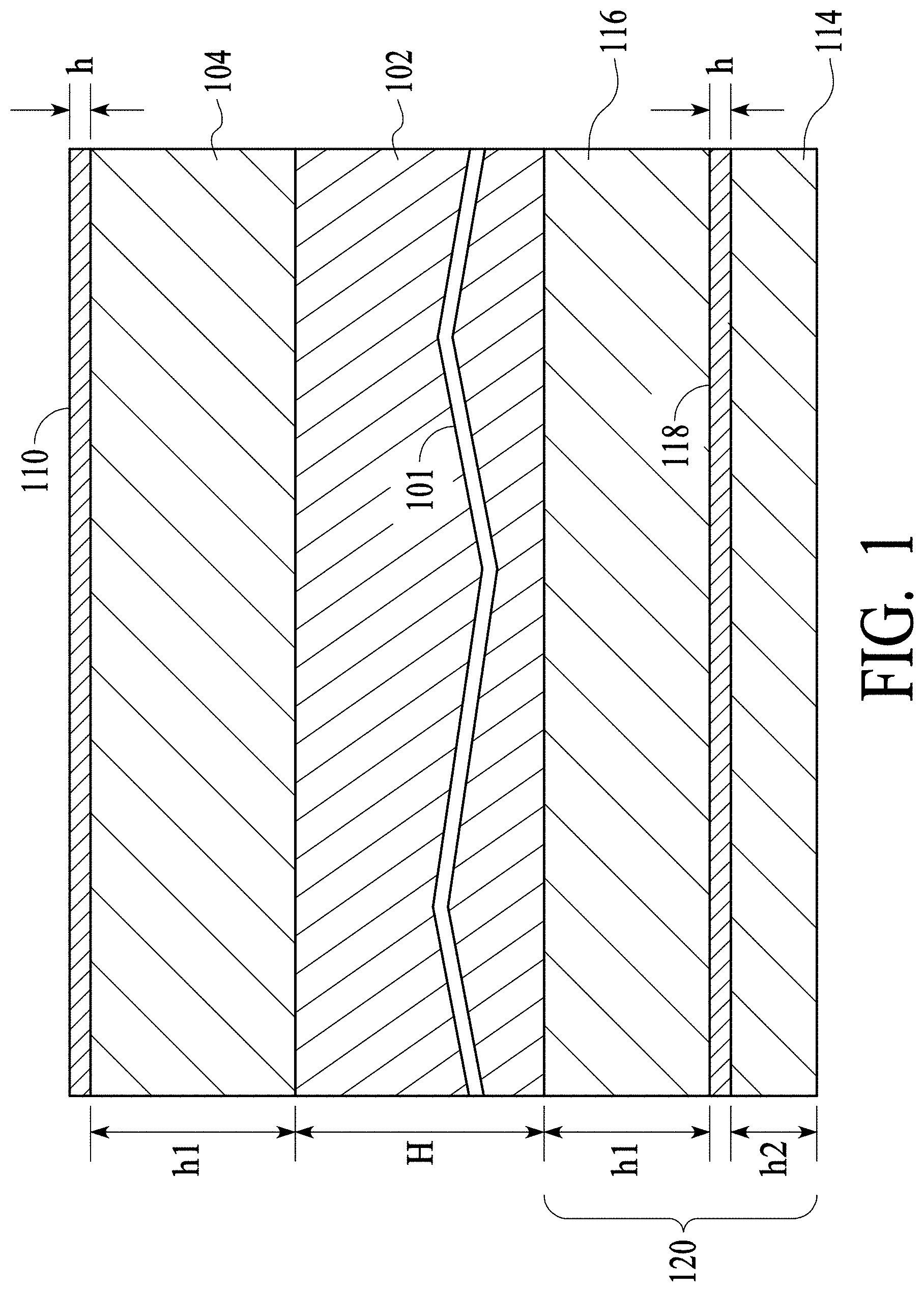Patent US11782211 — Process flow with pre-biased mask and wet etching for smooth sidewalls in silicon nitride waveguides — Figure 1