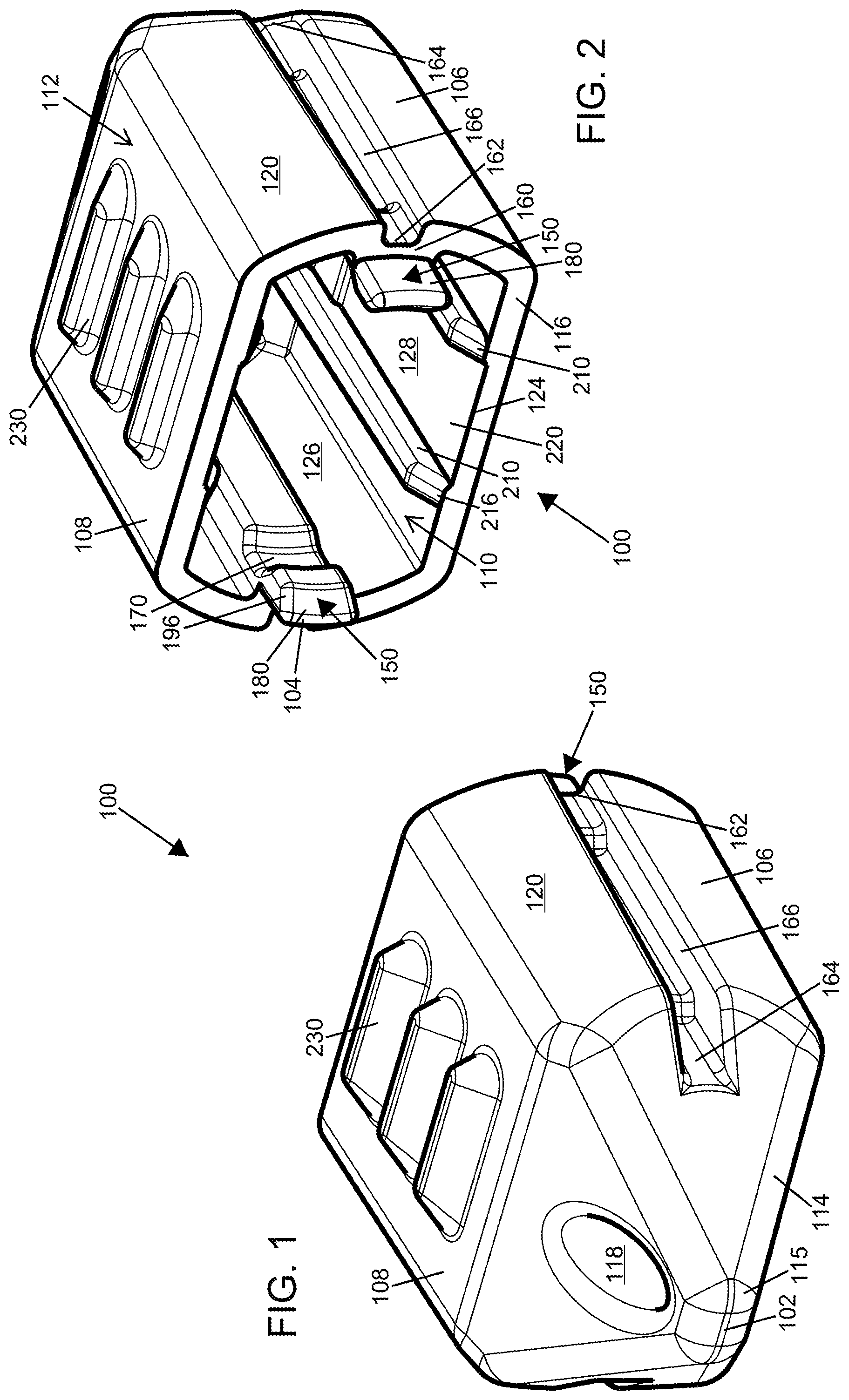 Patent US11782221 Figure 1 – Snap-on dust cap for fiber optic connector