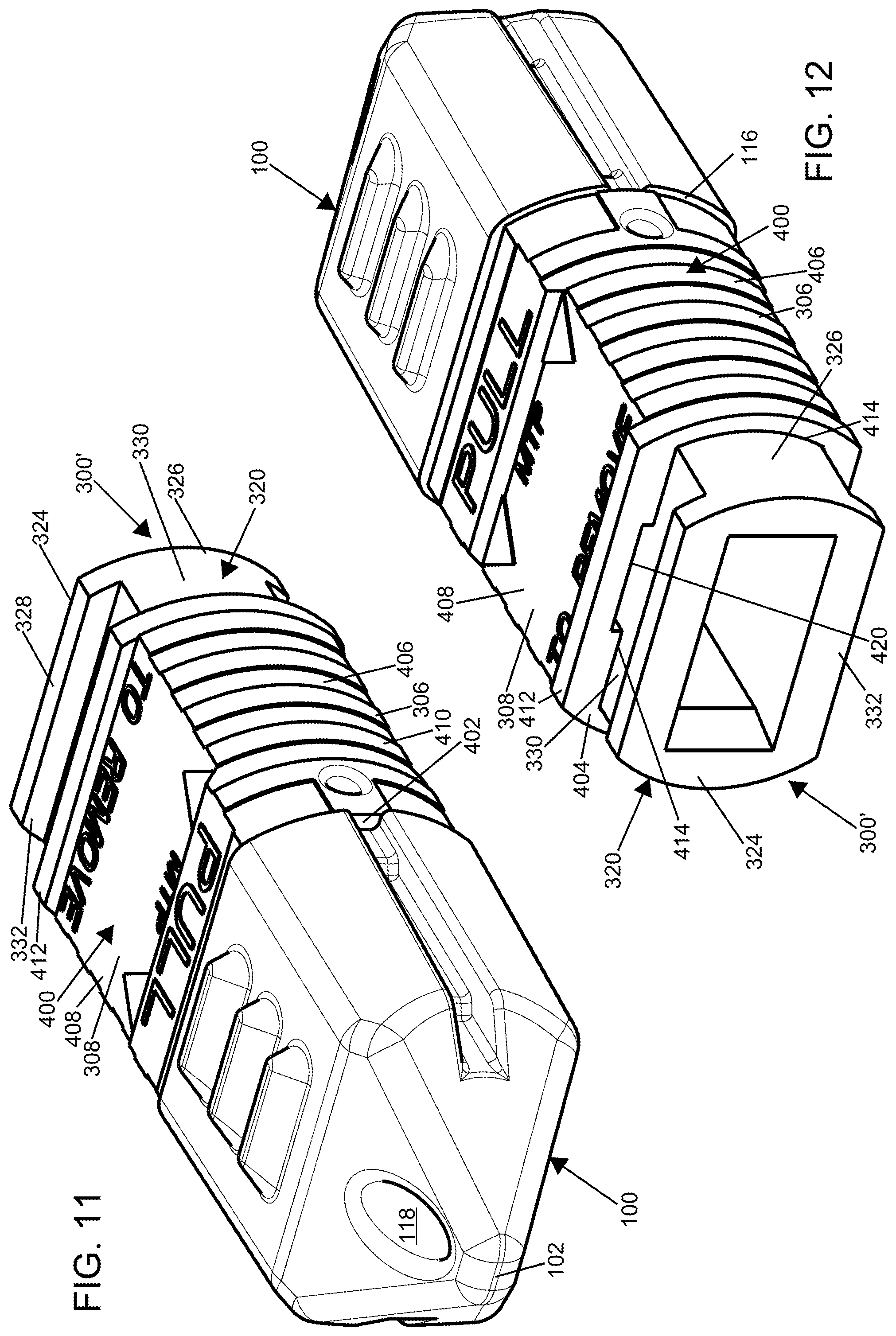 Patent US11782221 Figure 7 – Snap-on dust cap for fiber optic connector