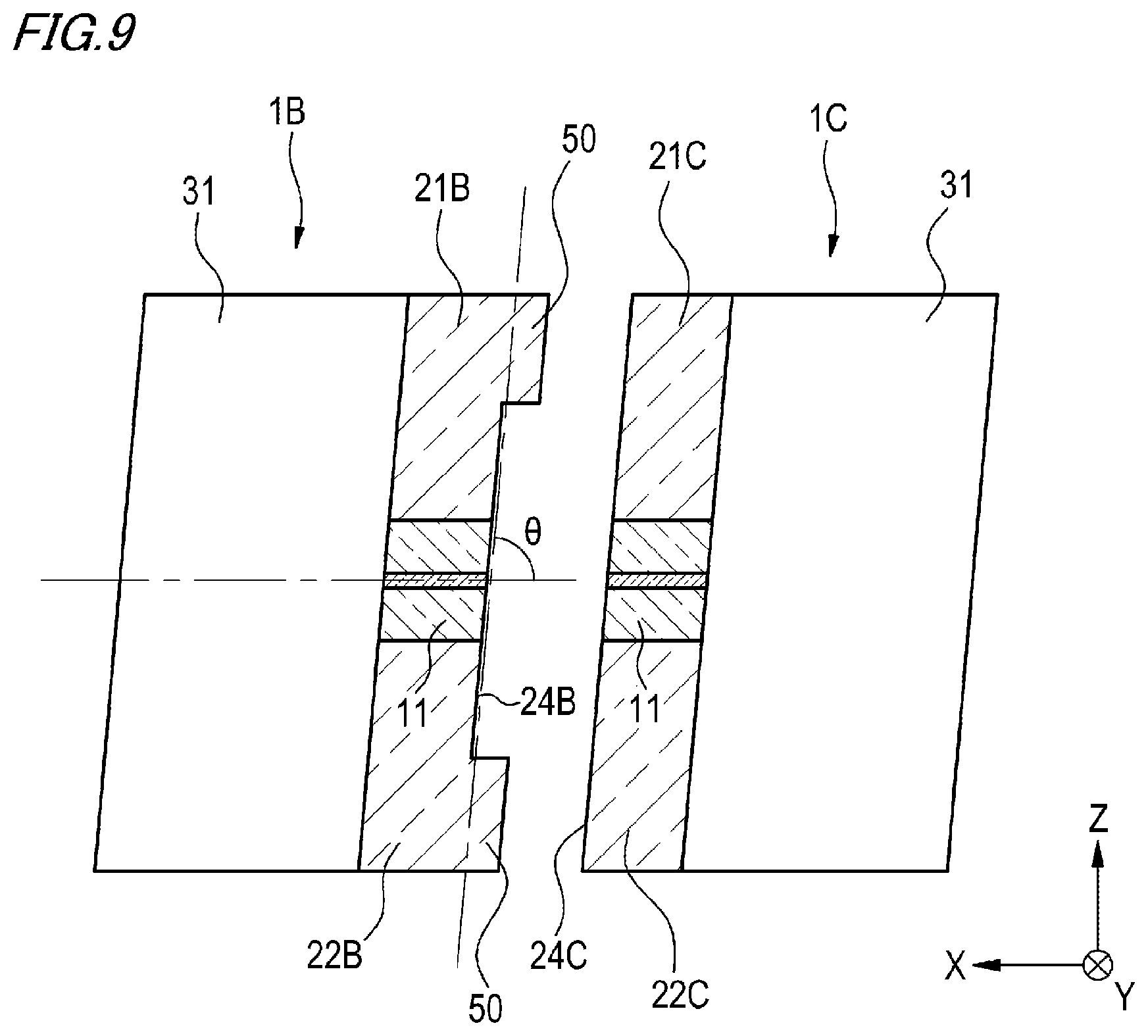 Patent US11782222 Figure 8 – Optical fiber connection component and optical fiber connection structure