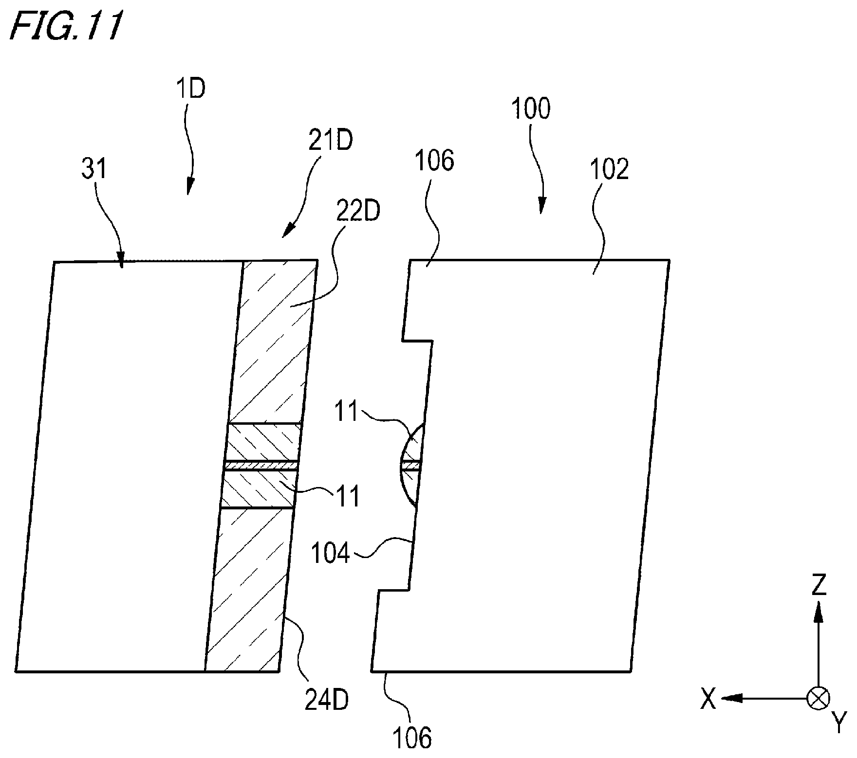 Patent US11782222 Figure 10 – Optical fiber connection component and optical fiber connection structure