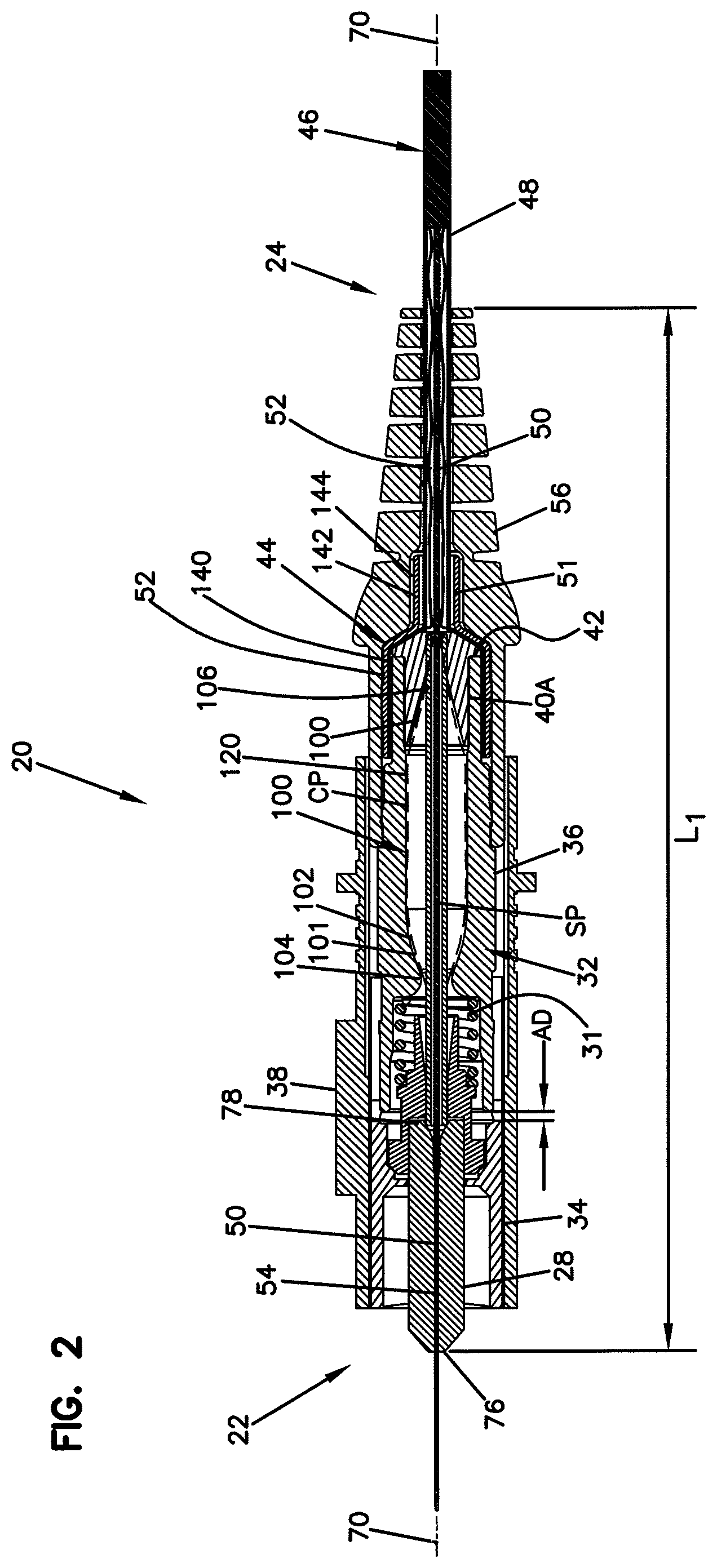 Patent US11782224 Figure 2 – Fiber optic connector