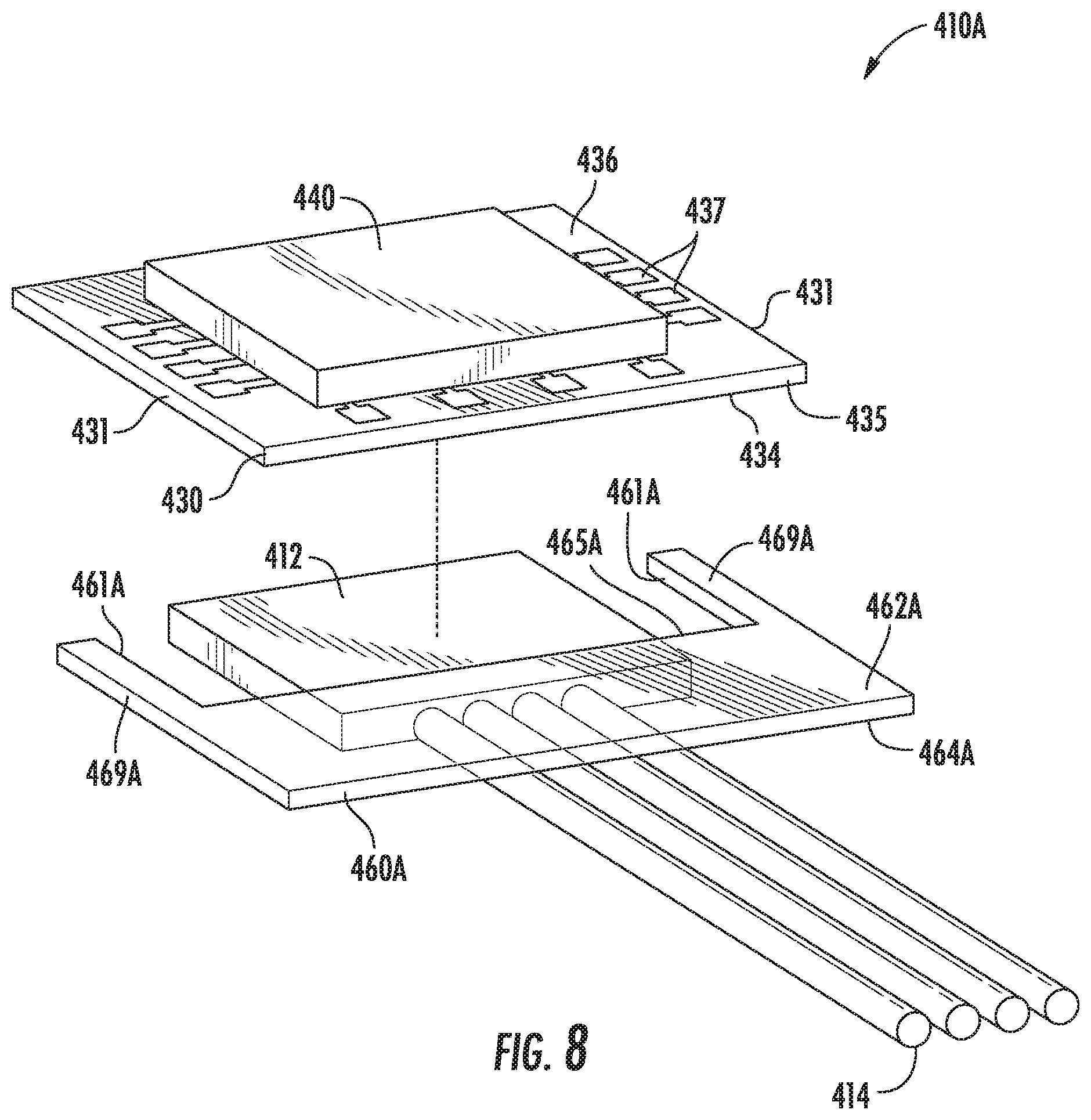 Patent US11782225 Figure 11 – Multi-fiber interface apparatus for photonic integrated circuit