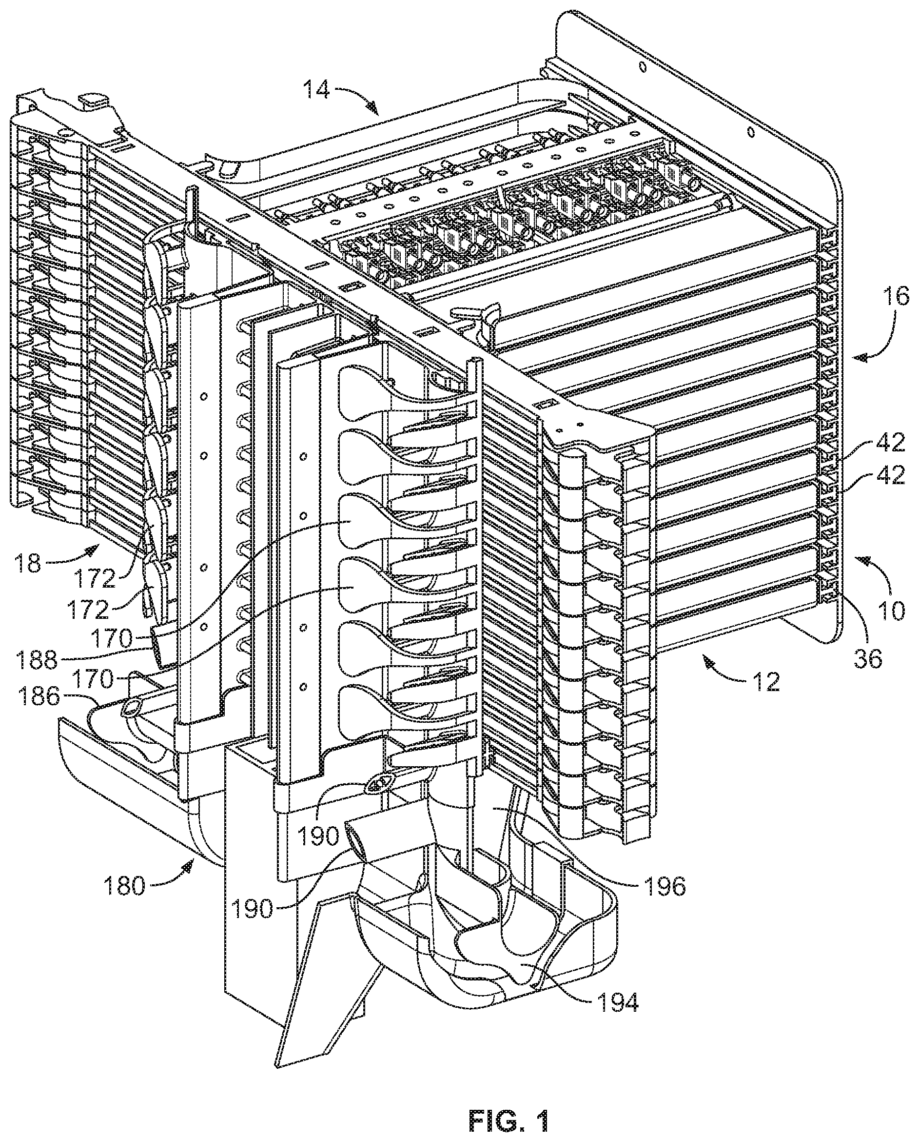Patent US11782230 Figure 1 – Fiber optic connection cassette