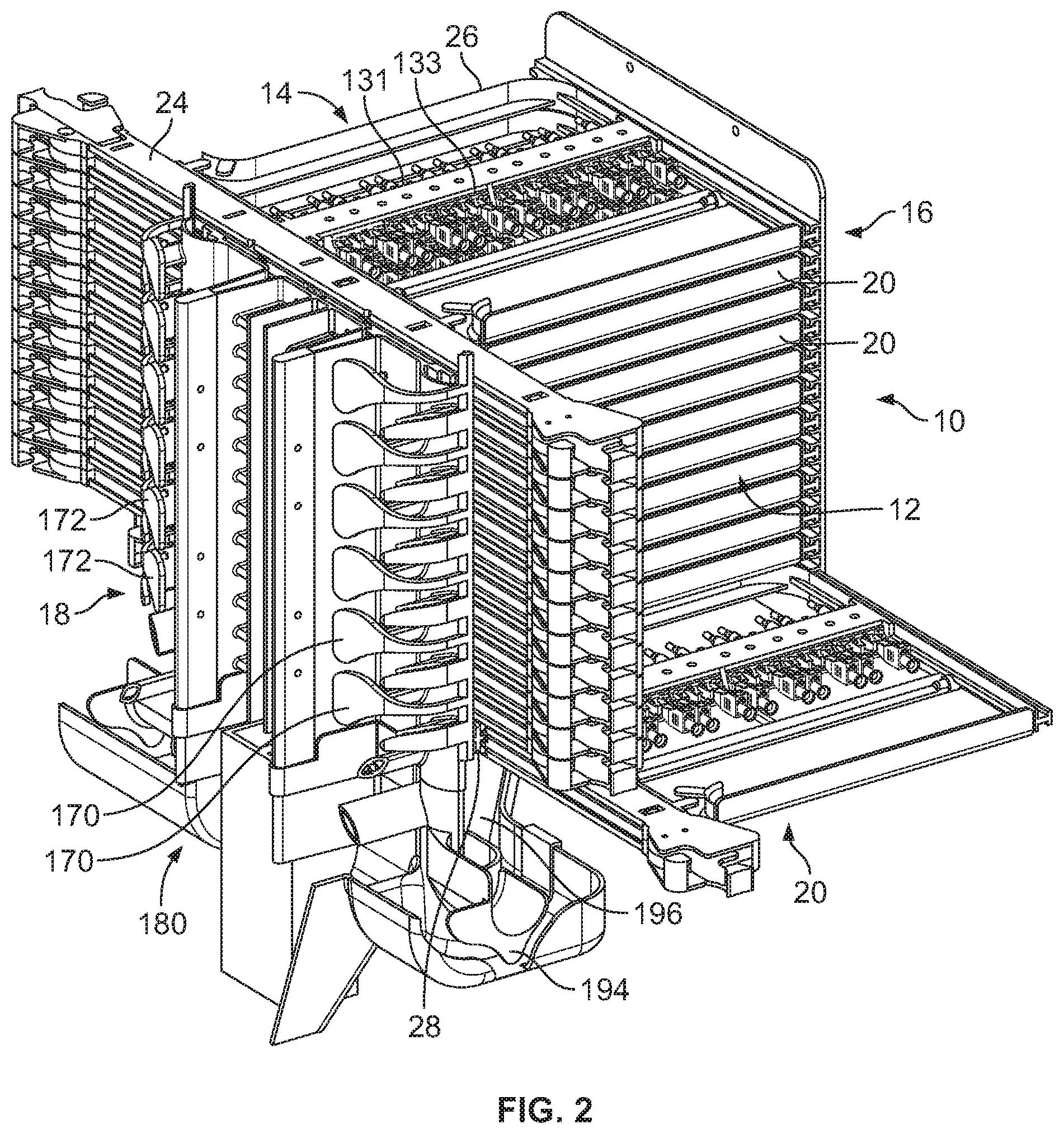 Patent US11782230 Figure 2 – Fiber optic connection cassette