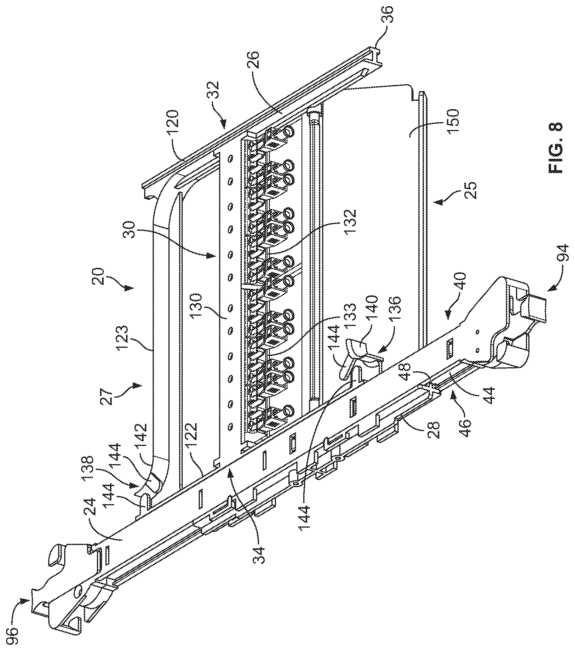 Patent US11782230 Figure 8 – Fiber optic connection cassette