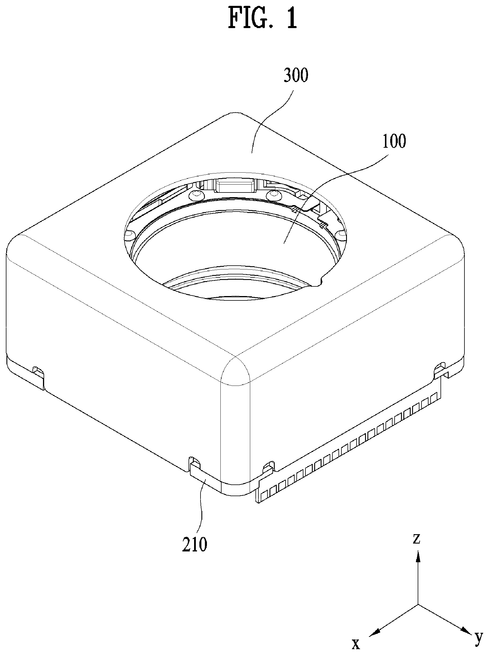 Patent US11782234 Figure 1 – Lens moving apparatus with a bobbin comprising a groove and elastic members and camera module including the same