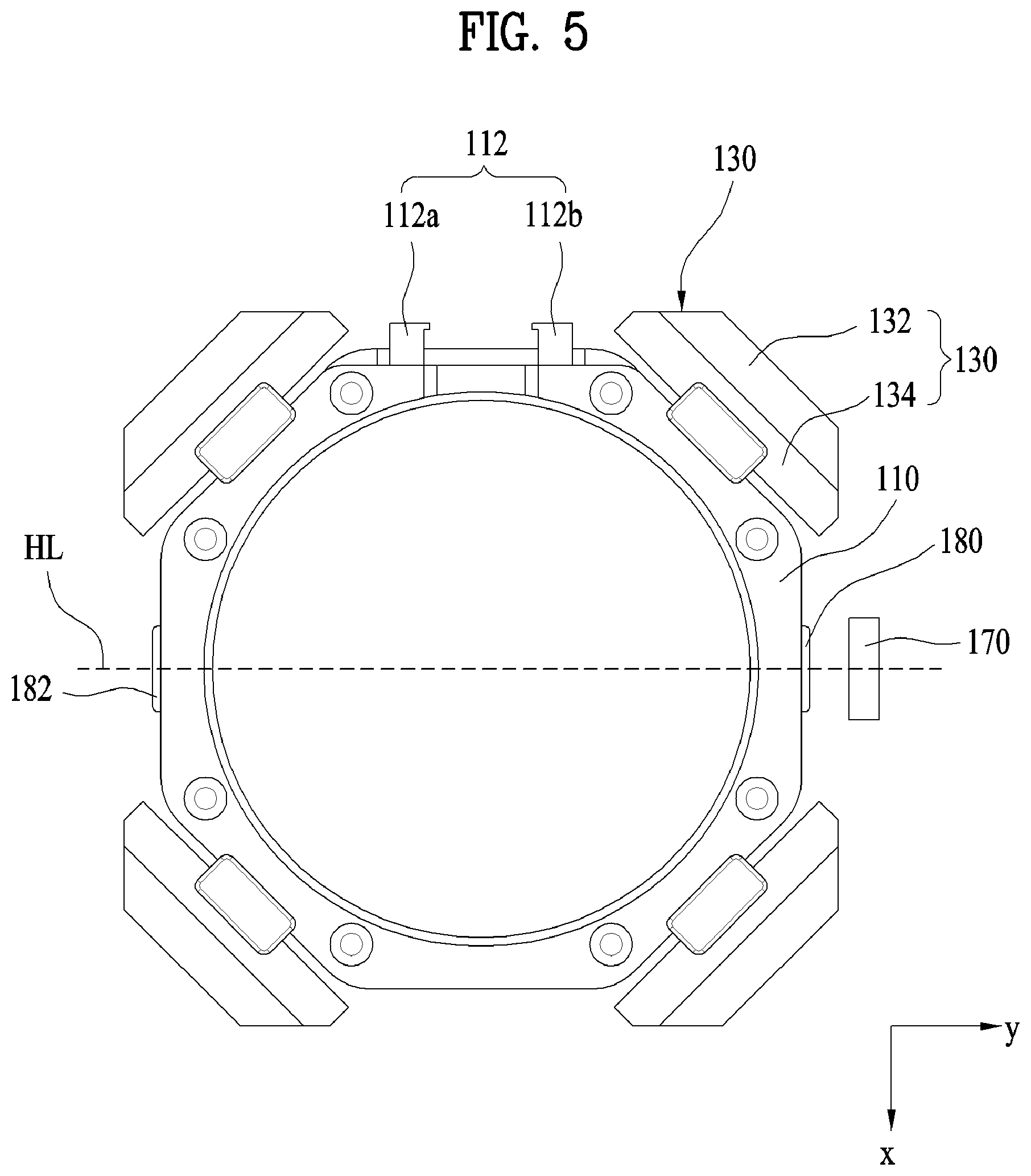 Patent US11782234 Figure 5 – Lens moving apparatus with a bobbin comprising a groove and elastic members and camera module including the same
