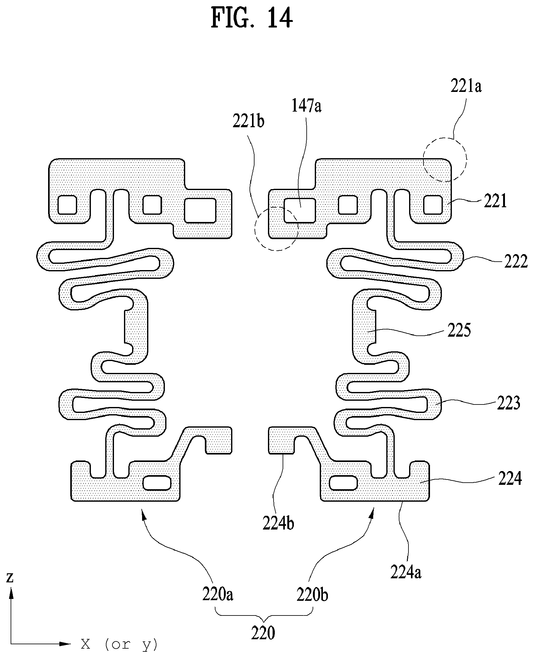 Patent US11782234 Figure 14 – Lens moving apparatus with a bobbin comprising a groove and elastic members and camera module including the same