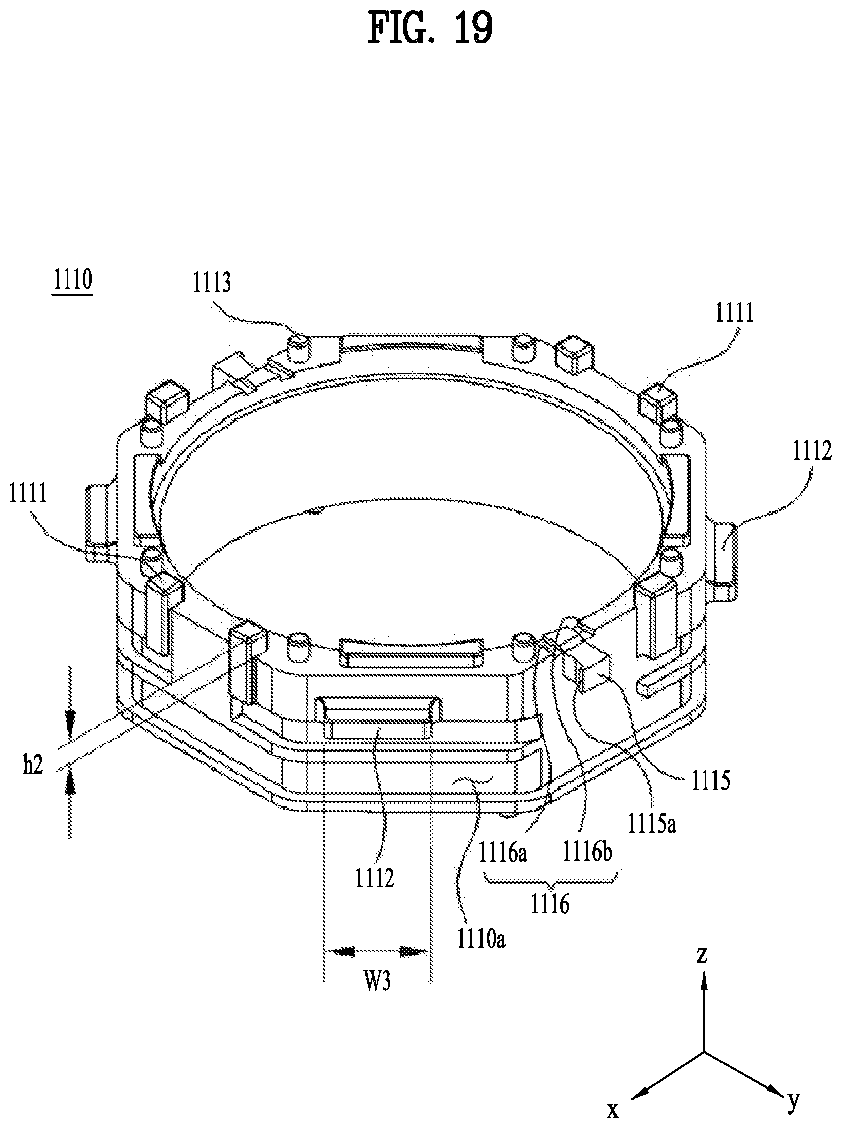 Patent US11782234 Figure 19 – Lens moving apparatus with a bobbin comprising a groove and elastic members and camera module including the same