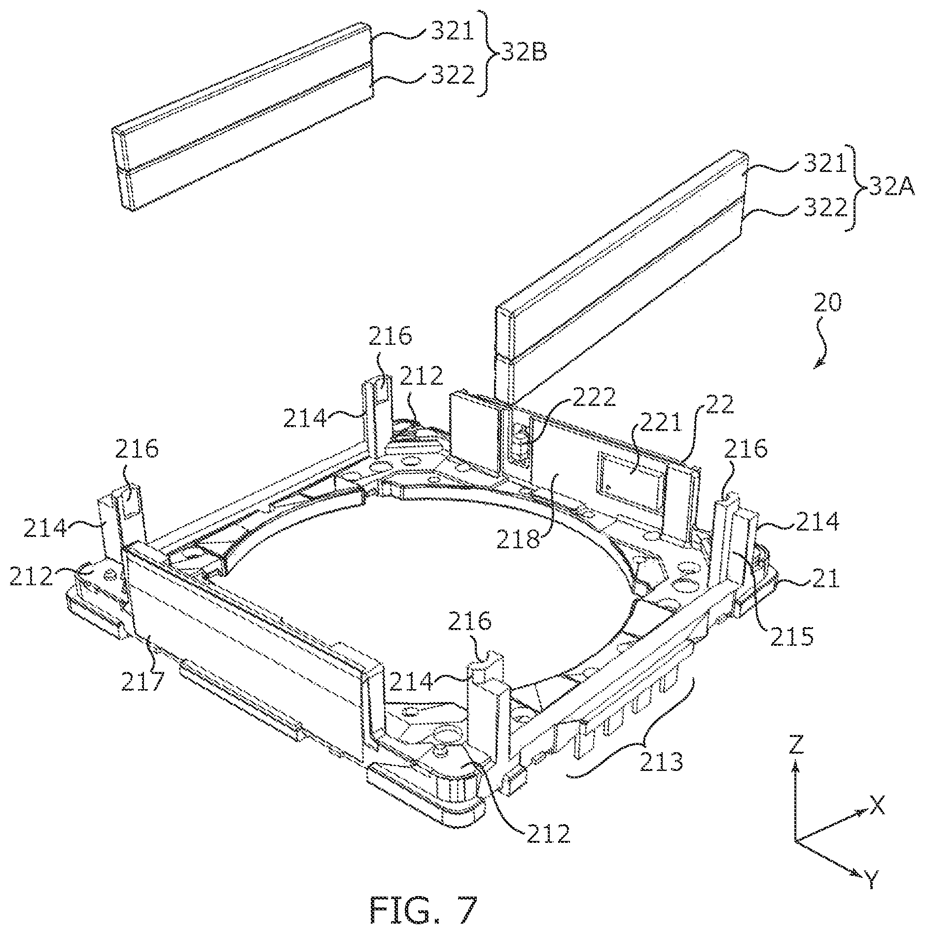 Patent US11782235 Figure 7 – Lens driving device, camera module, and camera-mounted device
