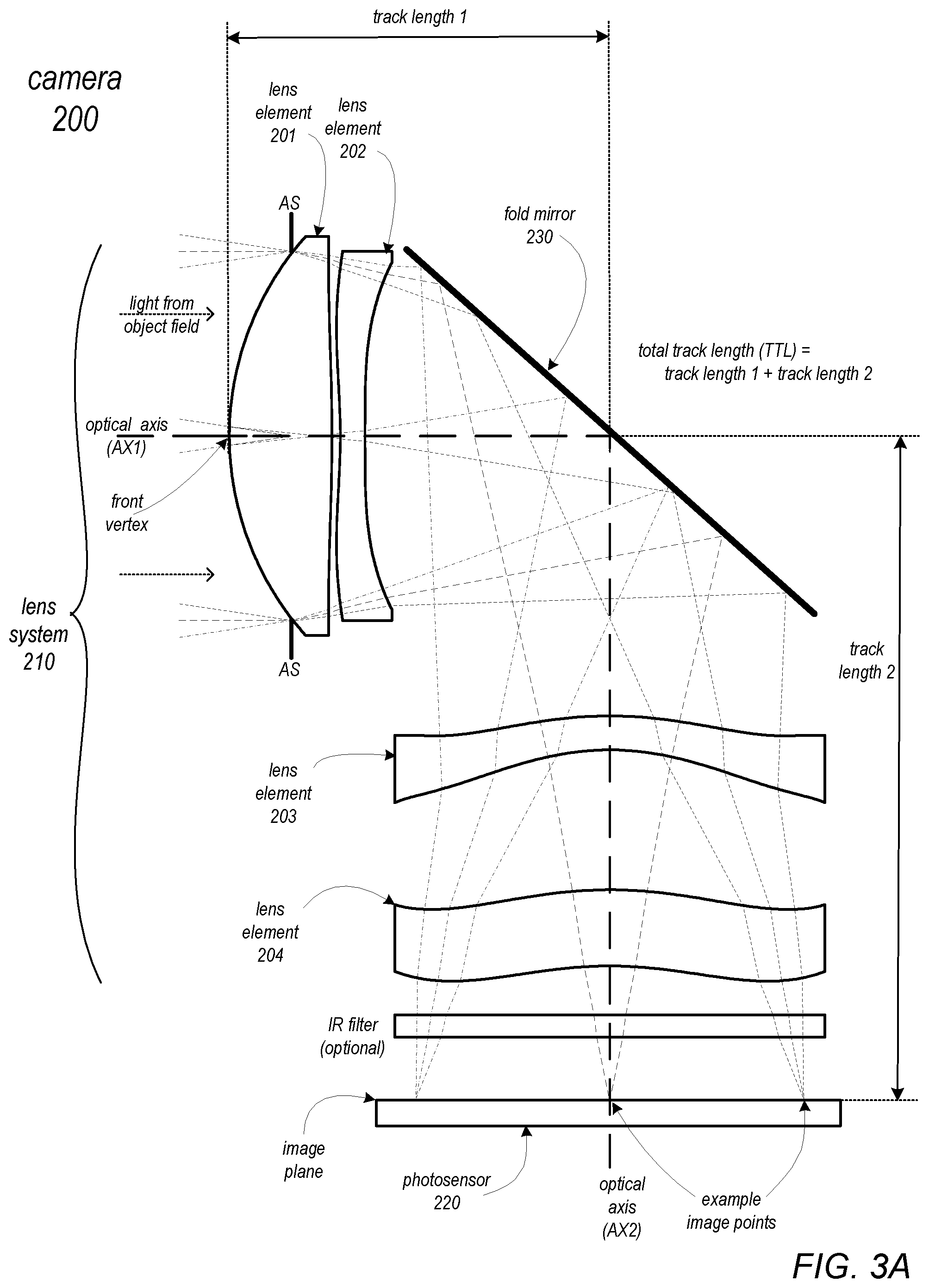 Patent US11782240 Figure 4 – Folded telephoto camera lens system