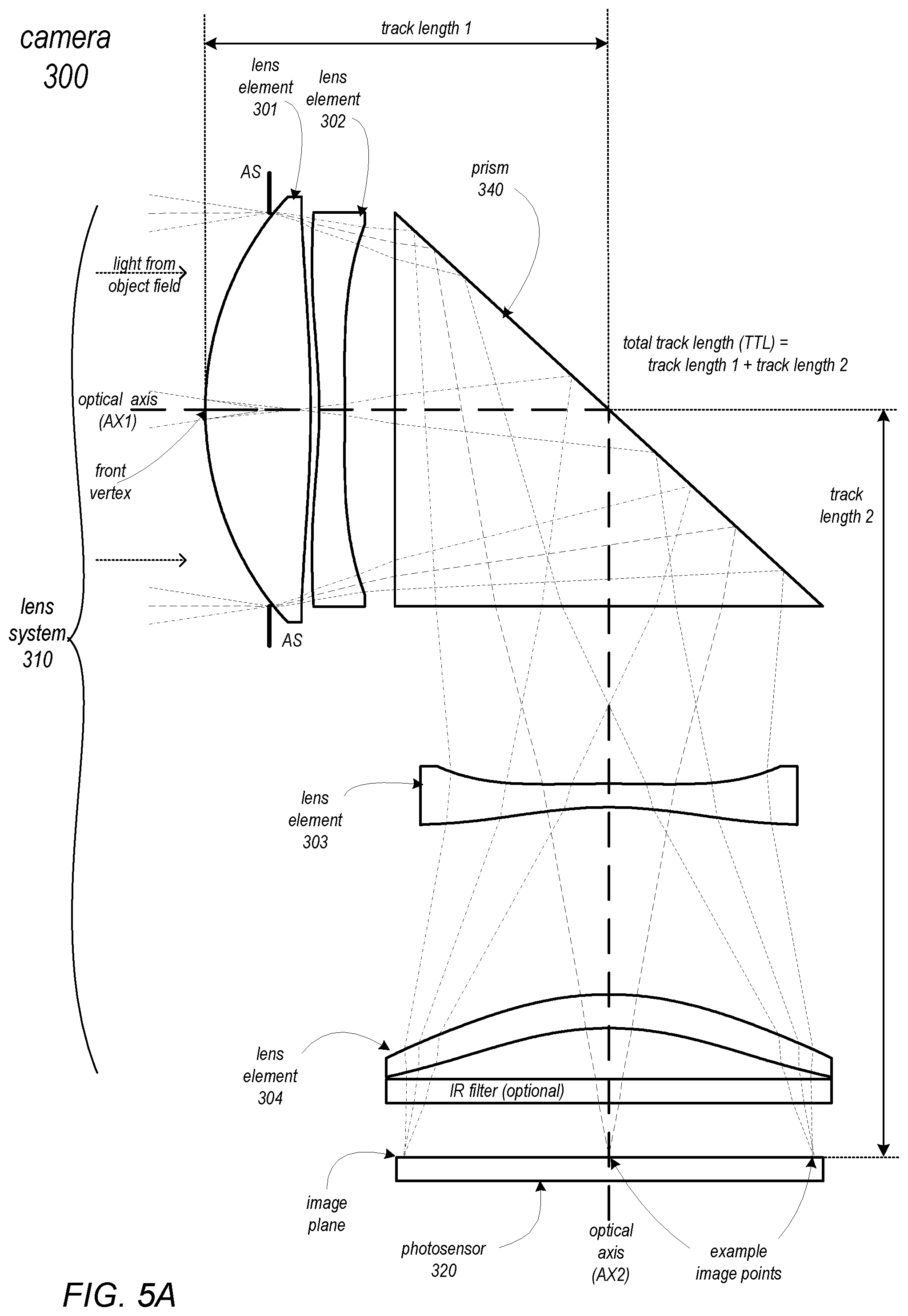 Patent US11782240 Figure 8 – Folded telephoto camera lens system