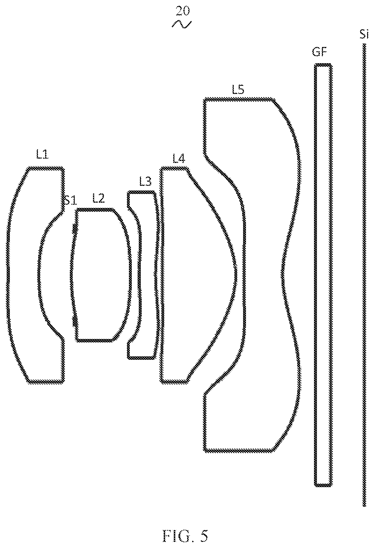 Patent US11782244 Figure 4 – Camera optical lens including five lenses of −+−+− refractive powers