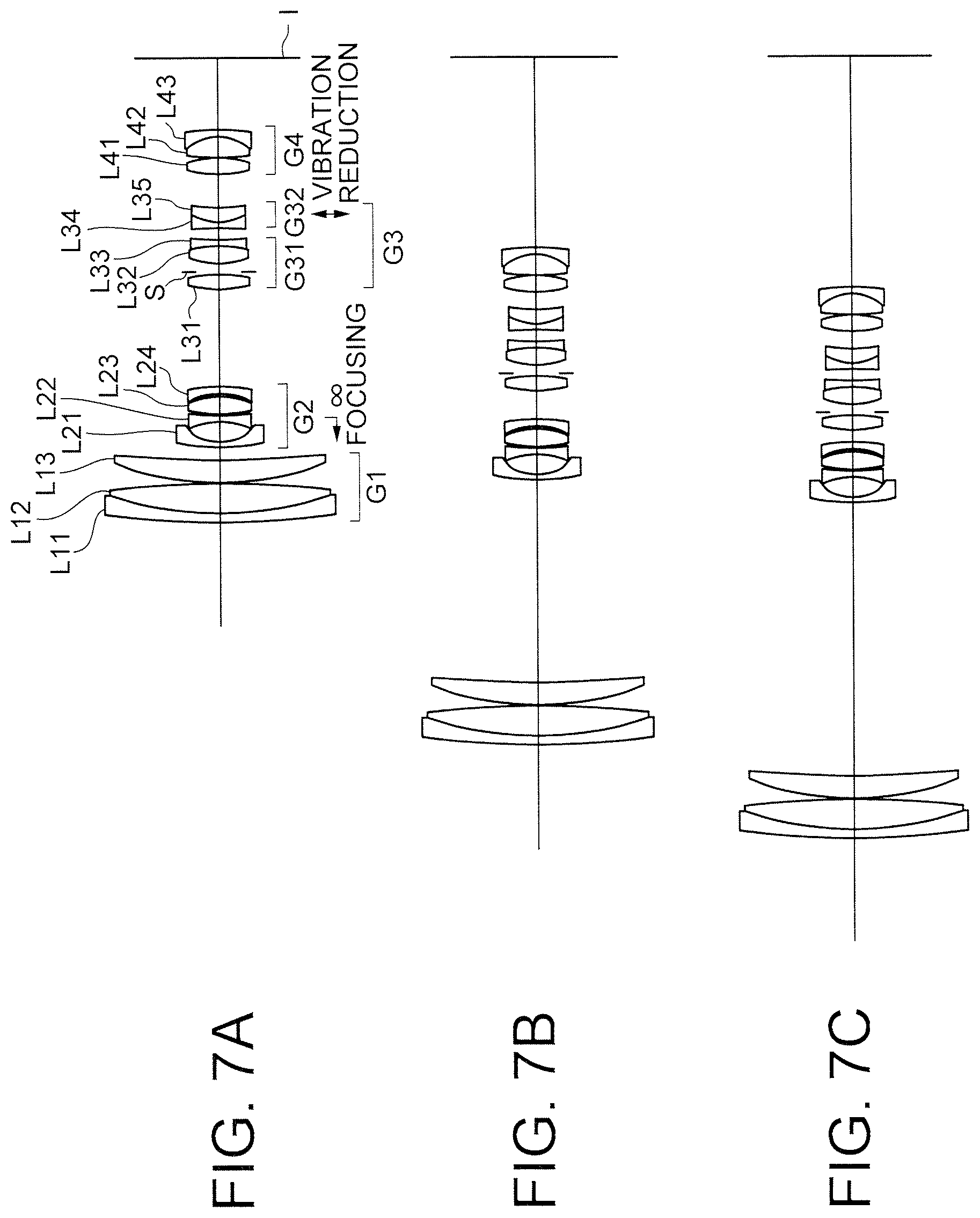 Patent US11782250 Figure 7 – Zooming optical system, optical apparatus and method for manufacturing zooming optical system