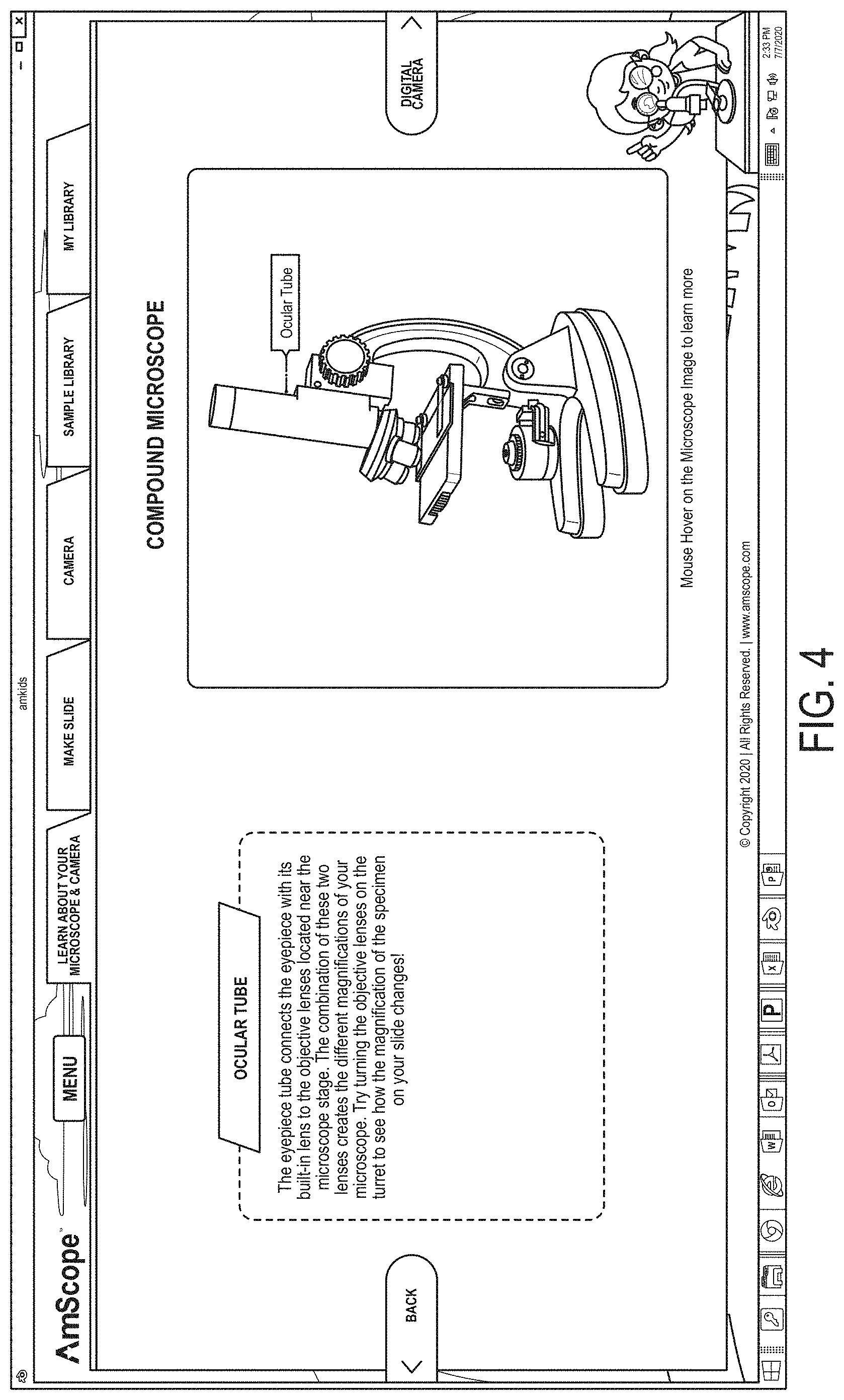 Patent US11782254 Figure 3 – Digital microscopy system and graphical user interface
