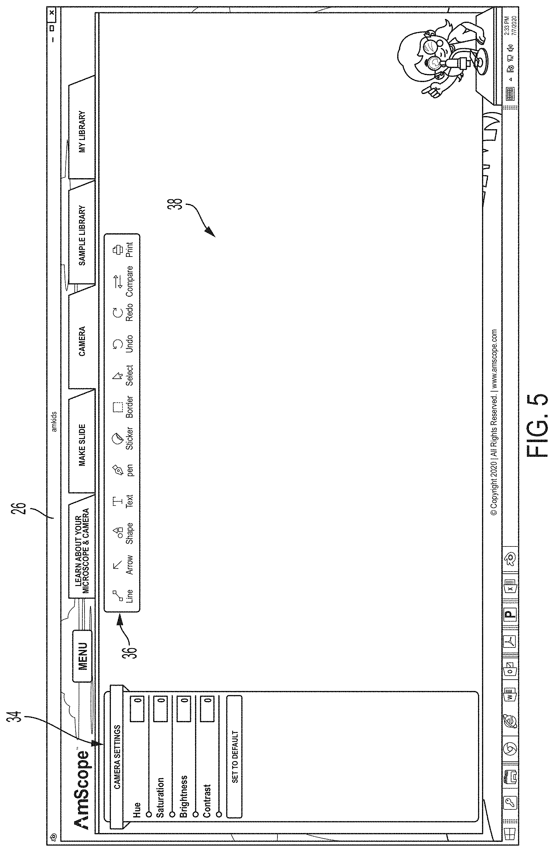 Patent US11782254 Figure 4 – Digital microscopy system and graphical user interface