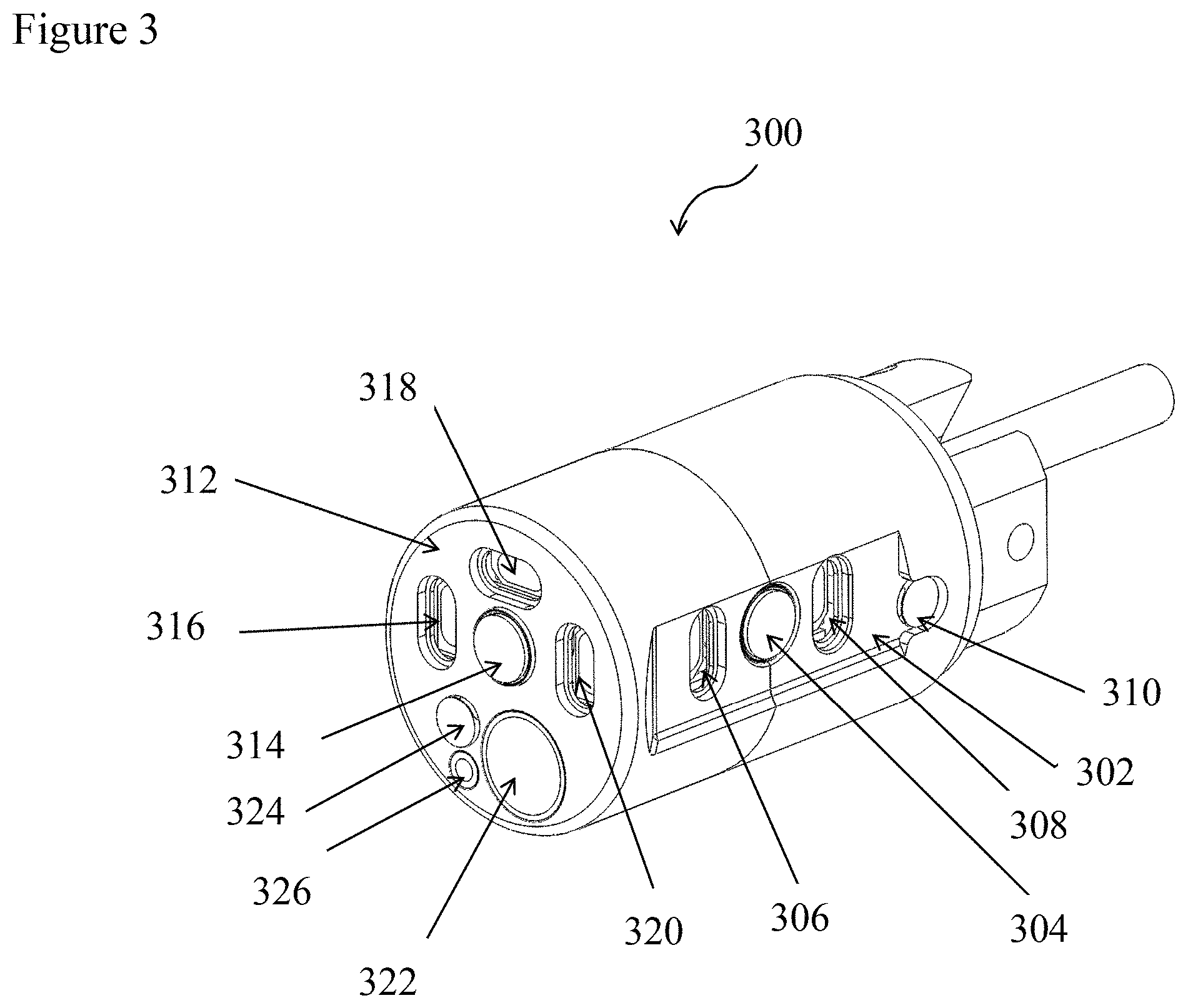 Patent US11782259 Figure 3 – Circuit board assembly for a multiple viewing elements endoscope using CMOS sensors