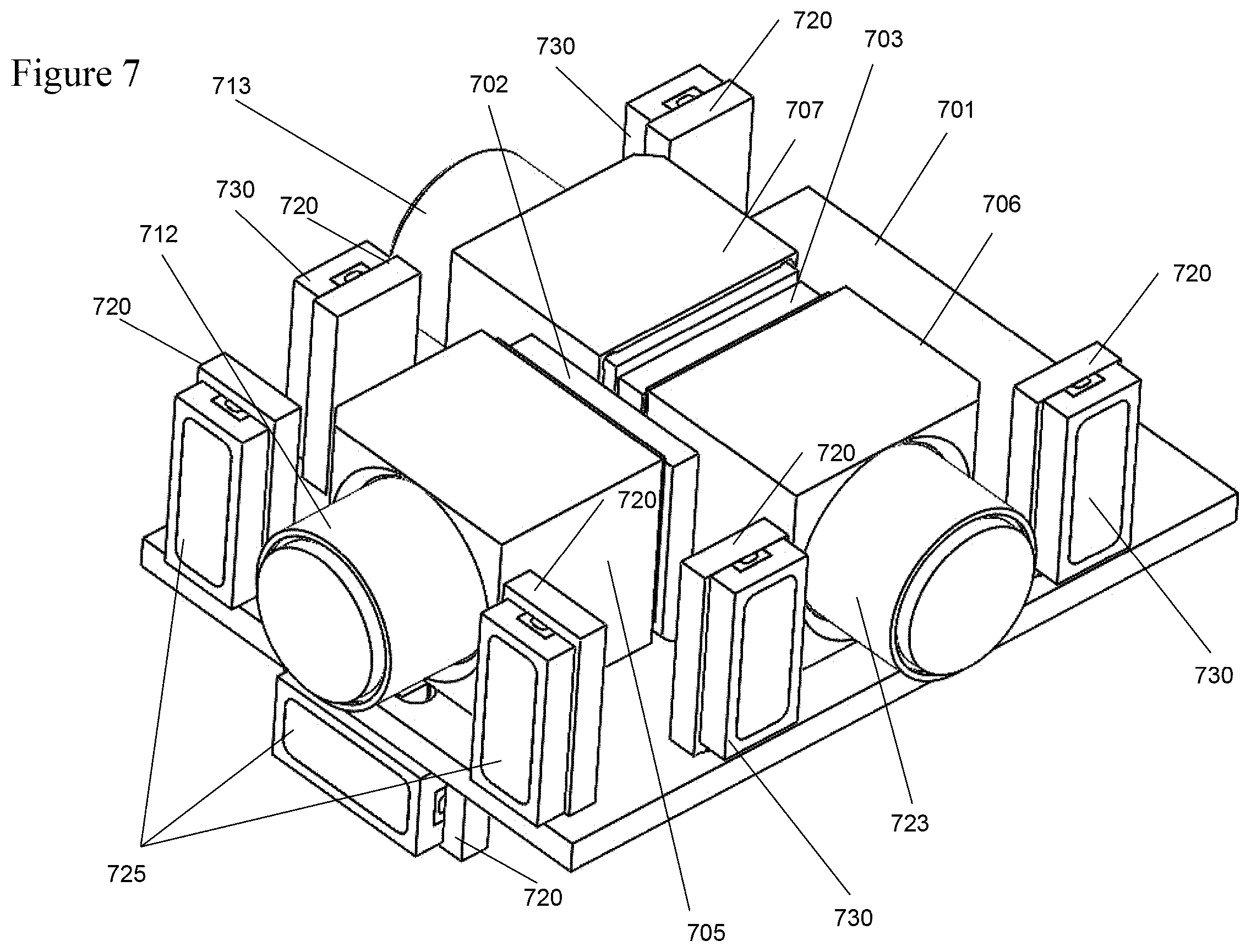 Patent US11782259 Figure 7 – Circuit board assembly for a multiple viewing elements endoscope using CMOS sensors