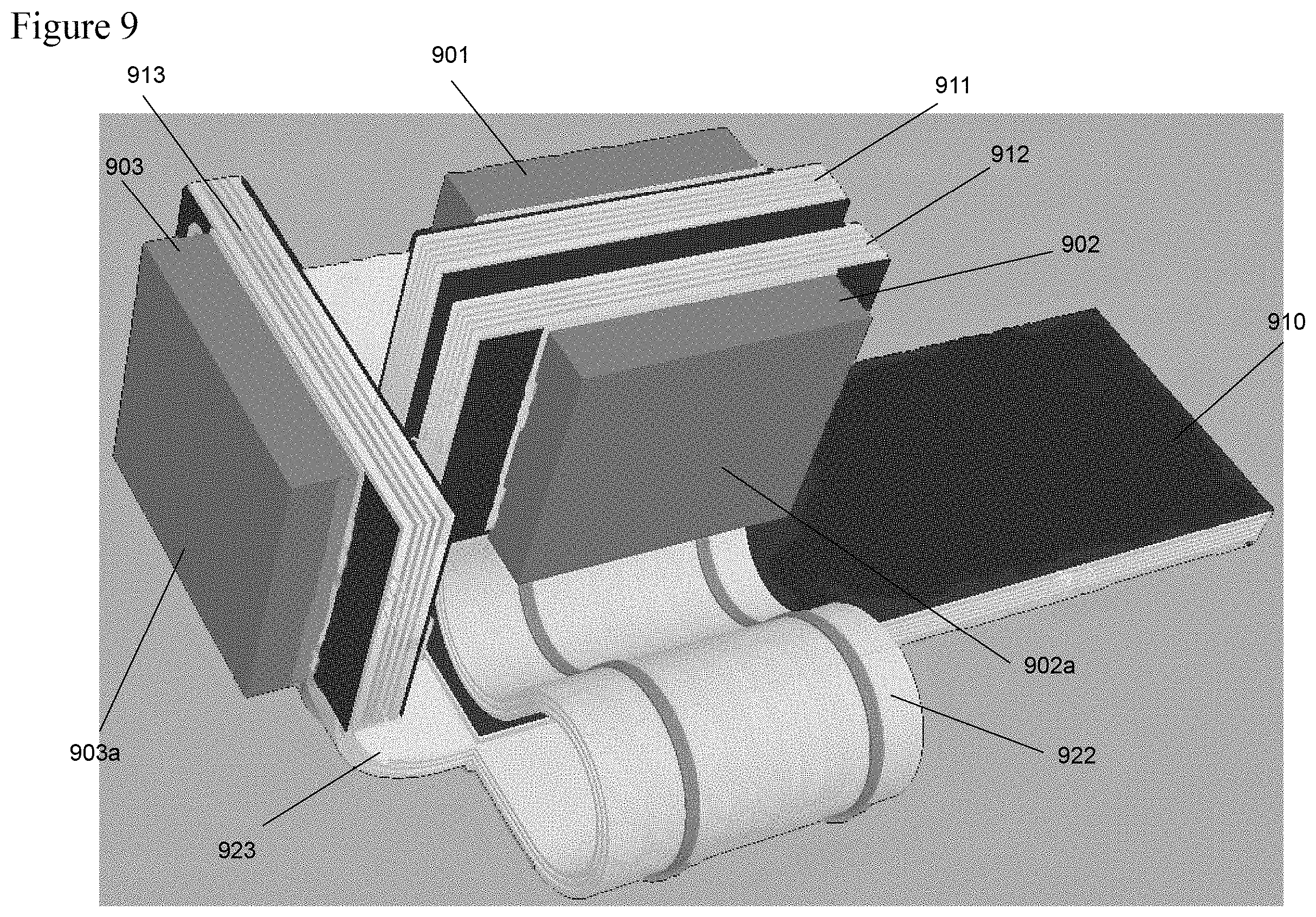 Patent US11782259 Figure 9 – Circuit board assembly for a multiple viewing elements endoscope using CMOS sensors