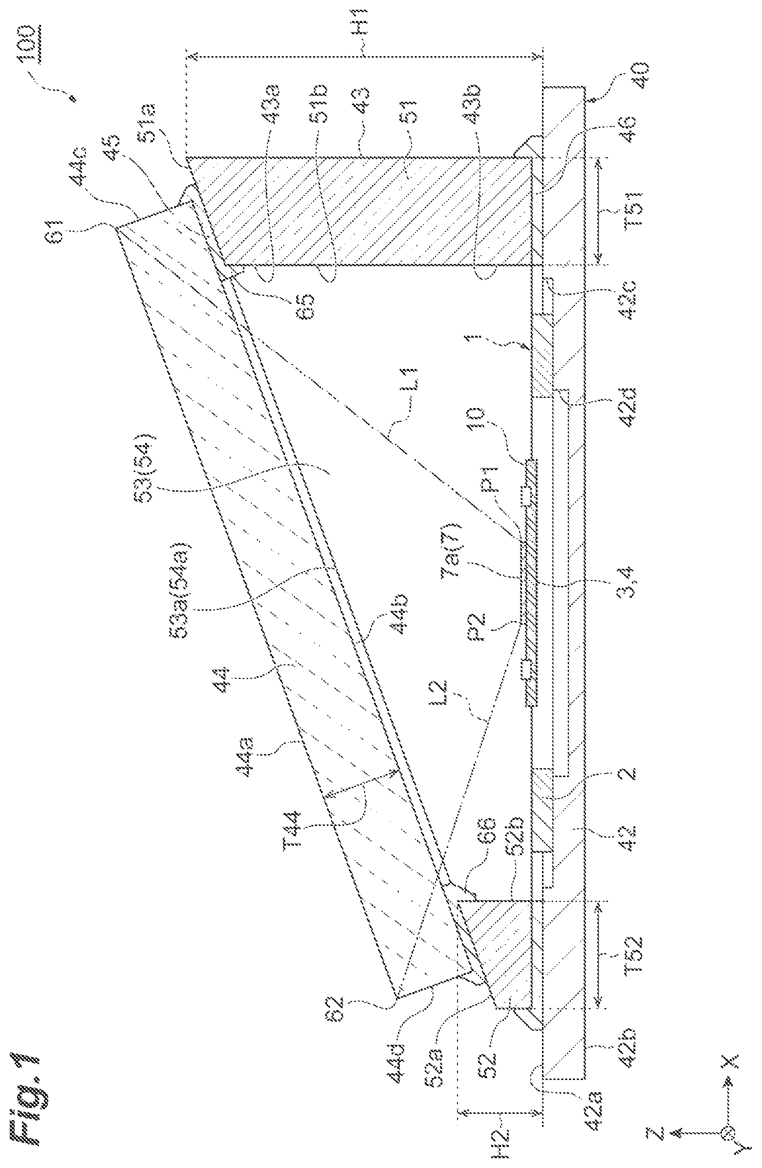 Patent US11782267 — Mirror unit — Figure 1