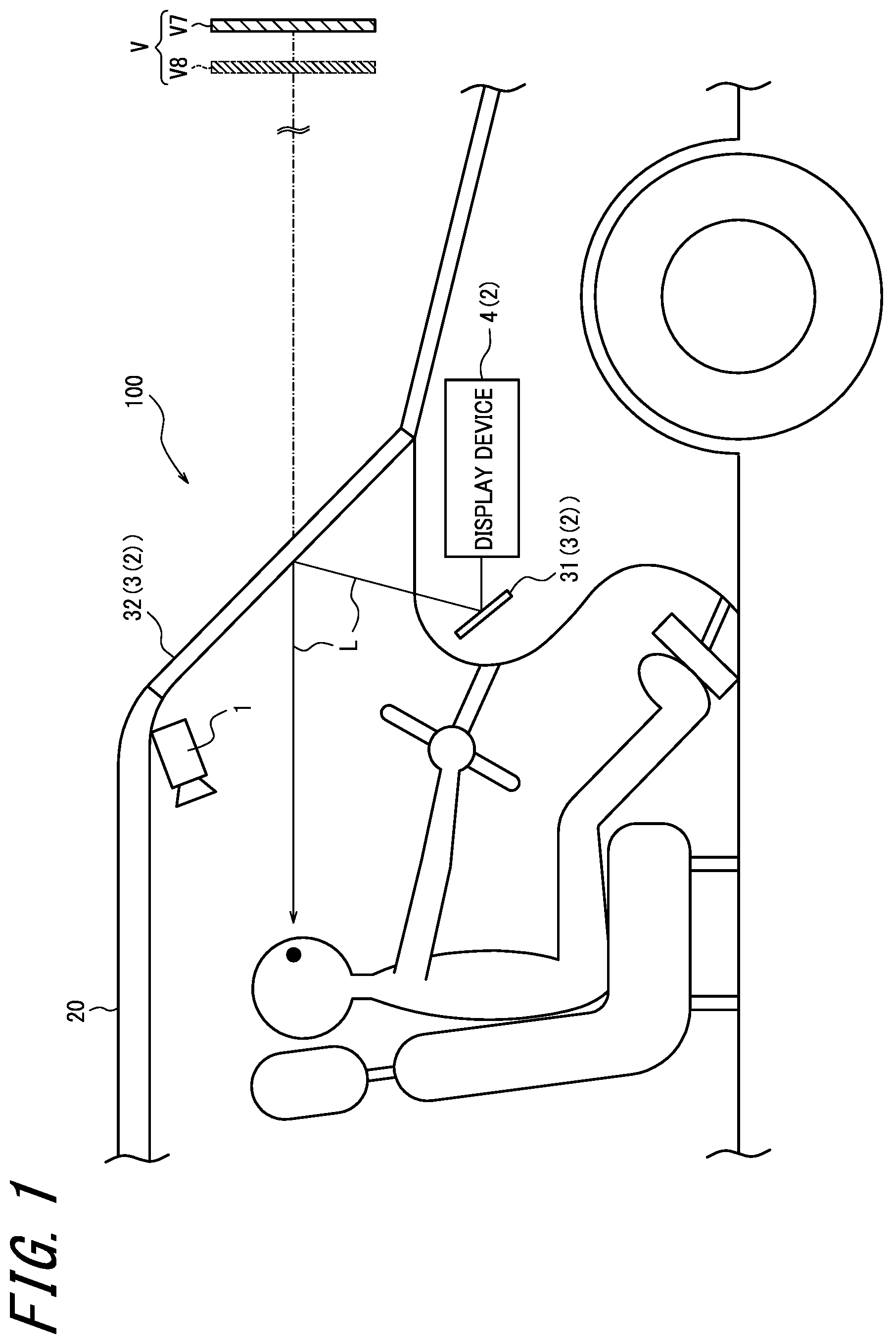 Patent US11782270 Figure 1 – Head-up display, head-up display system, and mobile body