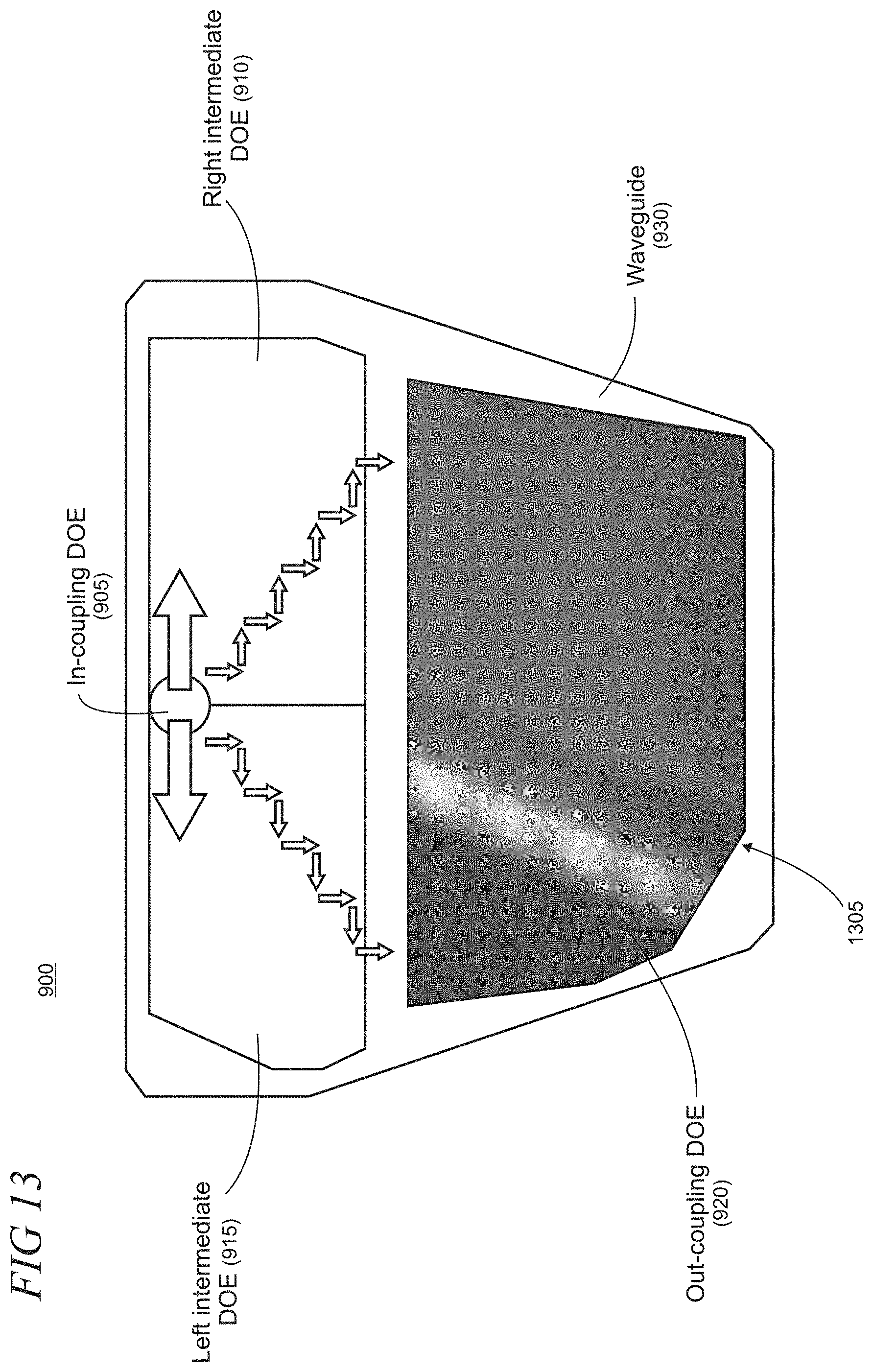 Patent US11782277 Figure 10 – Waveguide display with increased uniformity and reduced cross-coupling between colors