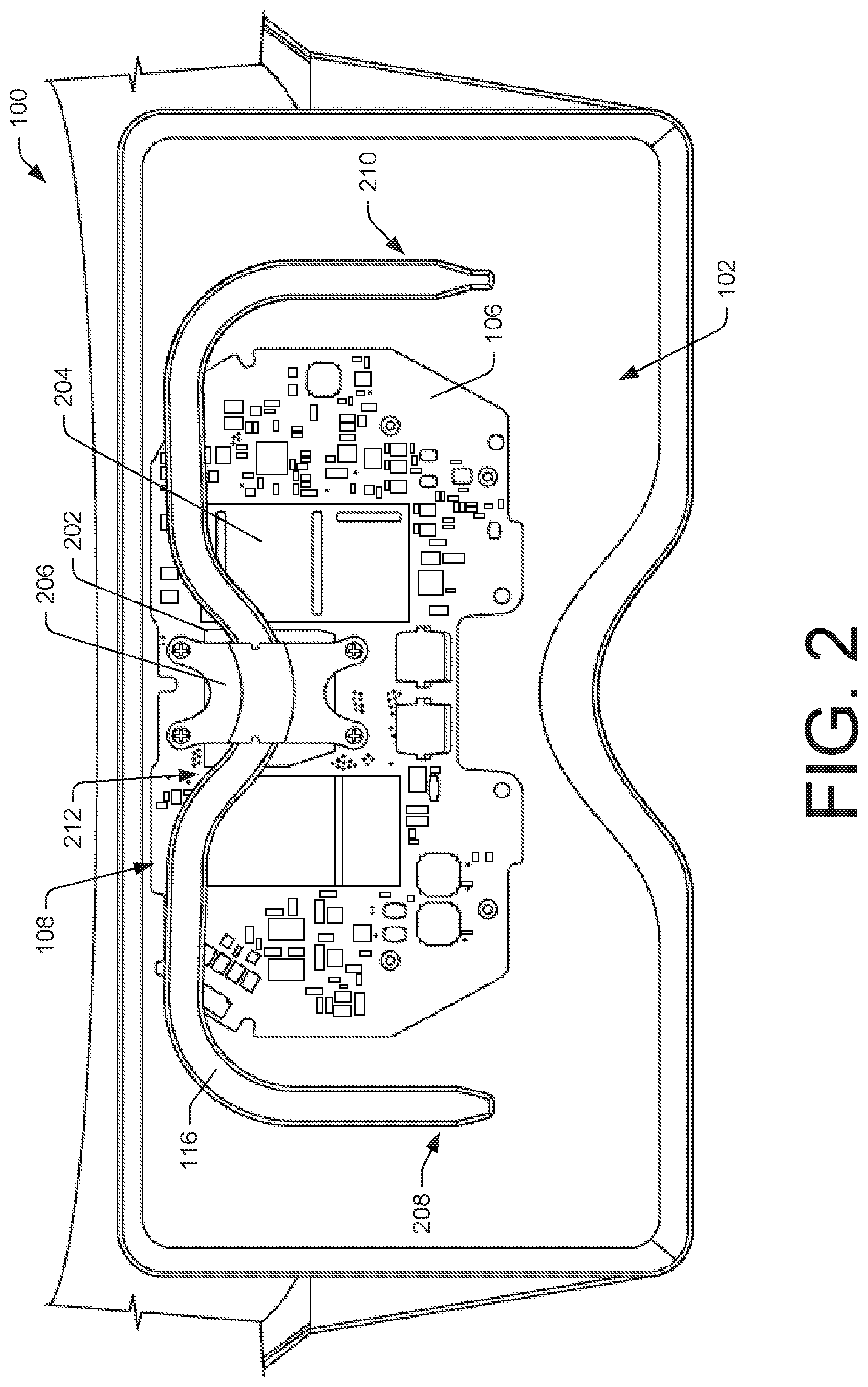Patent US11782281 Figure 2 – Thermal management system for electronic device