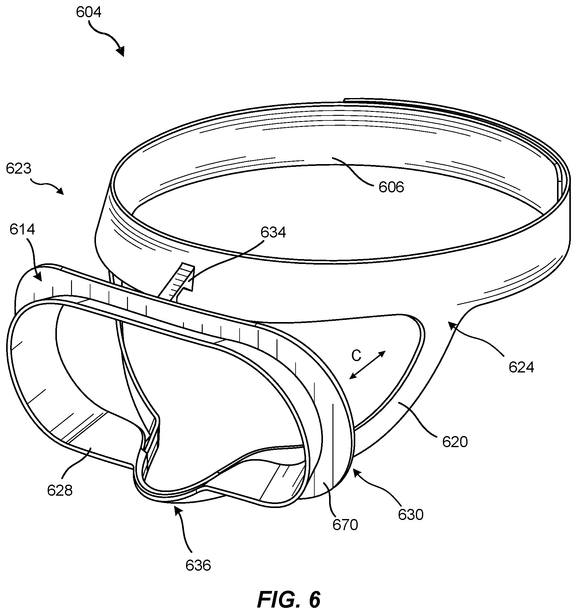 Patent US11782282 Figure 6 – Facial interface assemblies for head-mounted displays and related systems and methods
