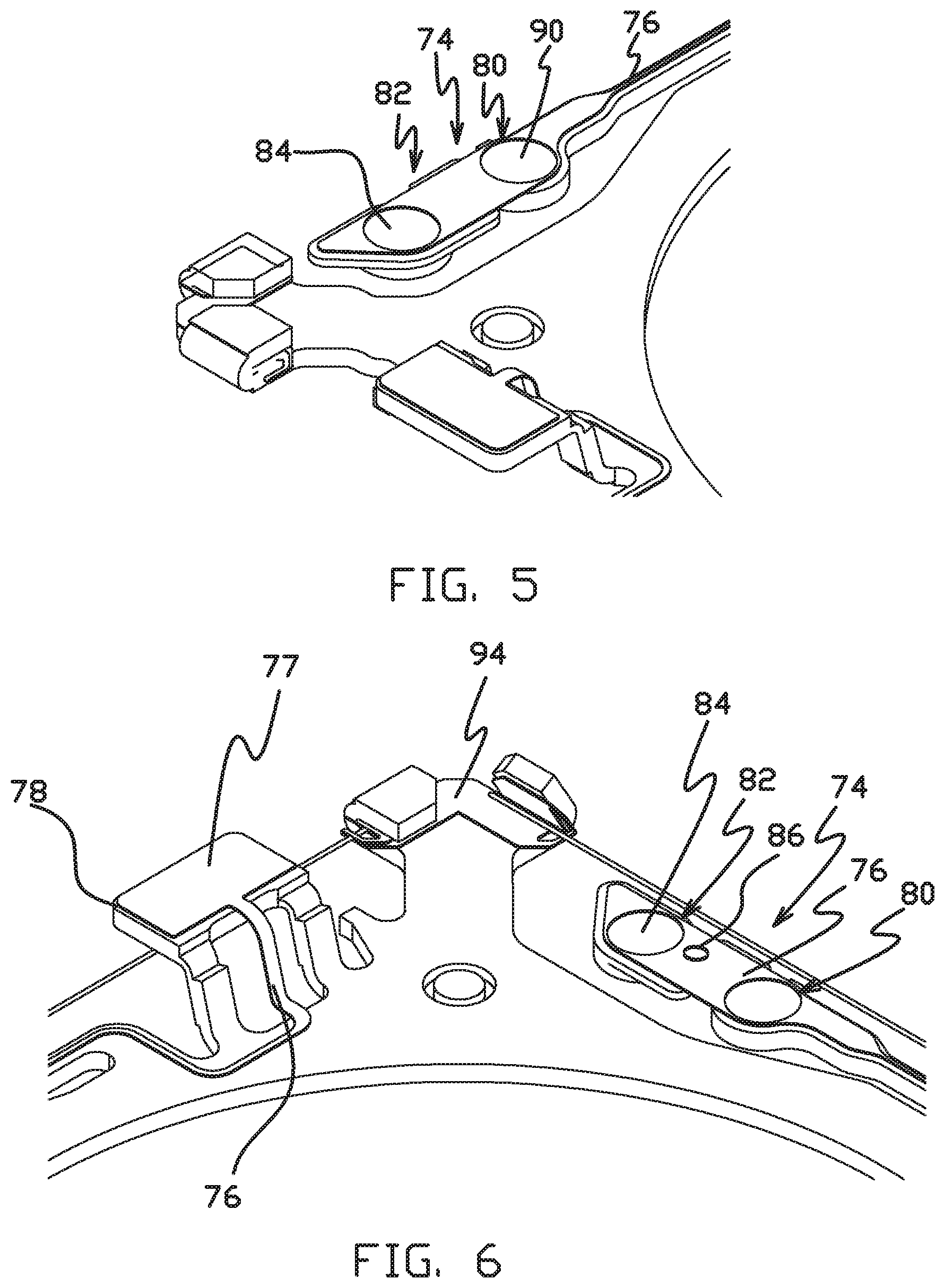 Patent US11782286 Figure 5 – Shape memory alloy wire attachment structures for a suspension assembly