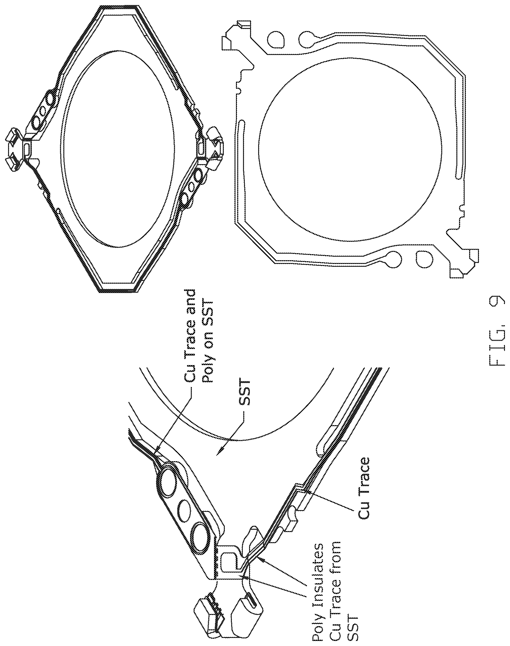 Patent US11782286 Figure 8 – Shape memory alloy wire attachment structures for a suspension assembly