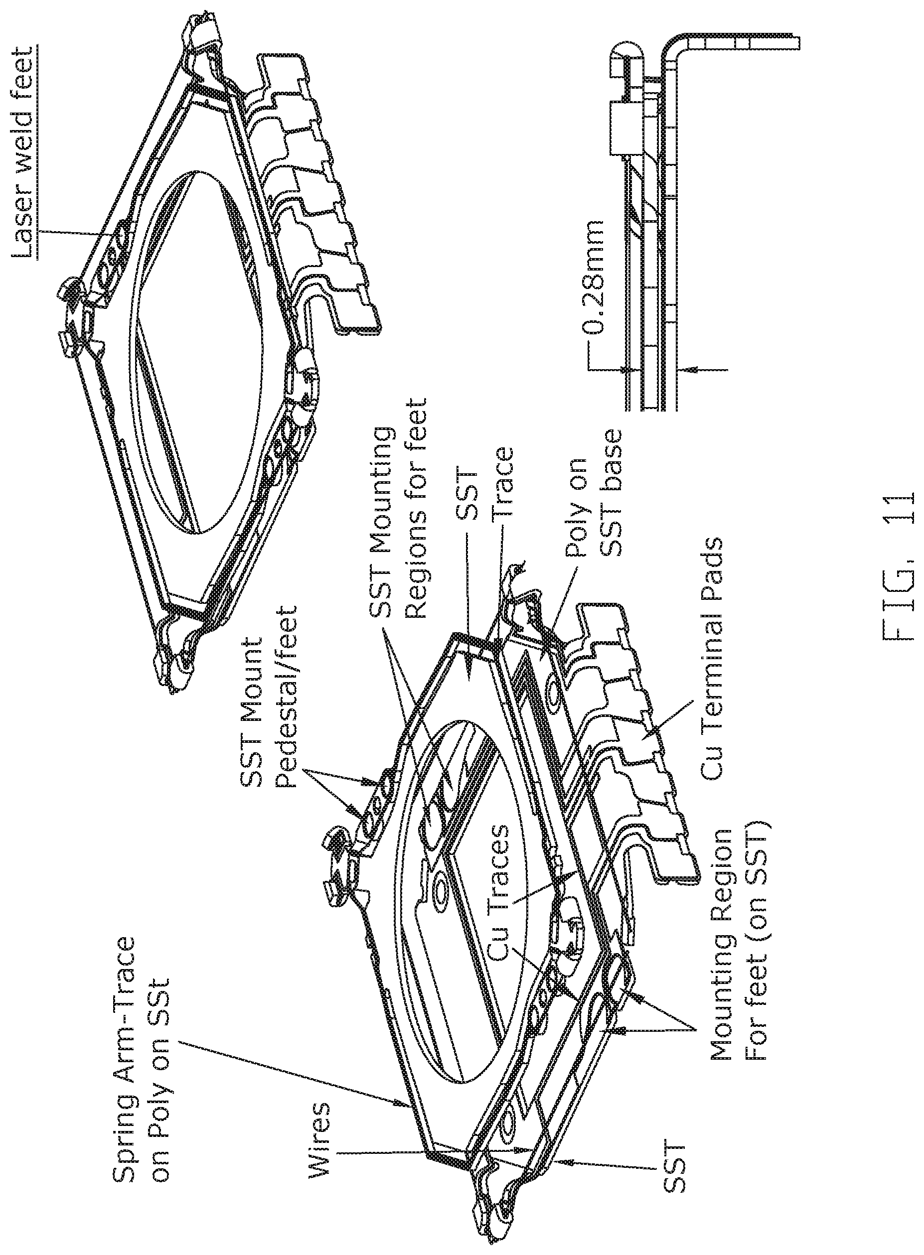 Patent US11782286 Figure 10 – Shape memory alloy wire attachment structures for a suspension assembly